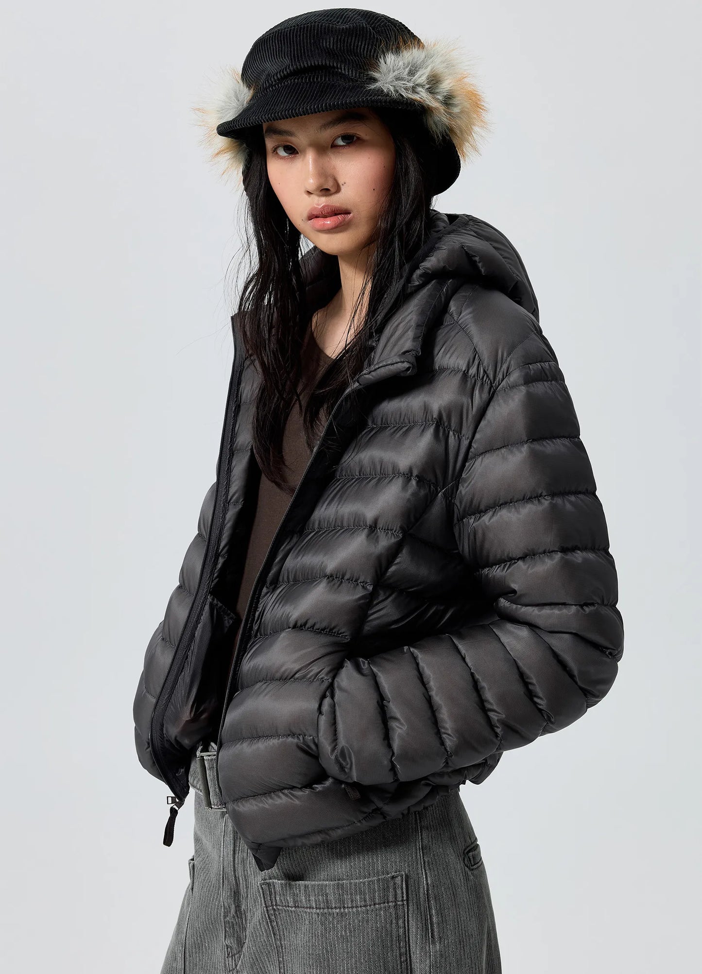 Corduroy Fur Hat