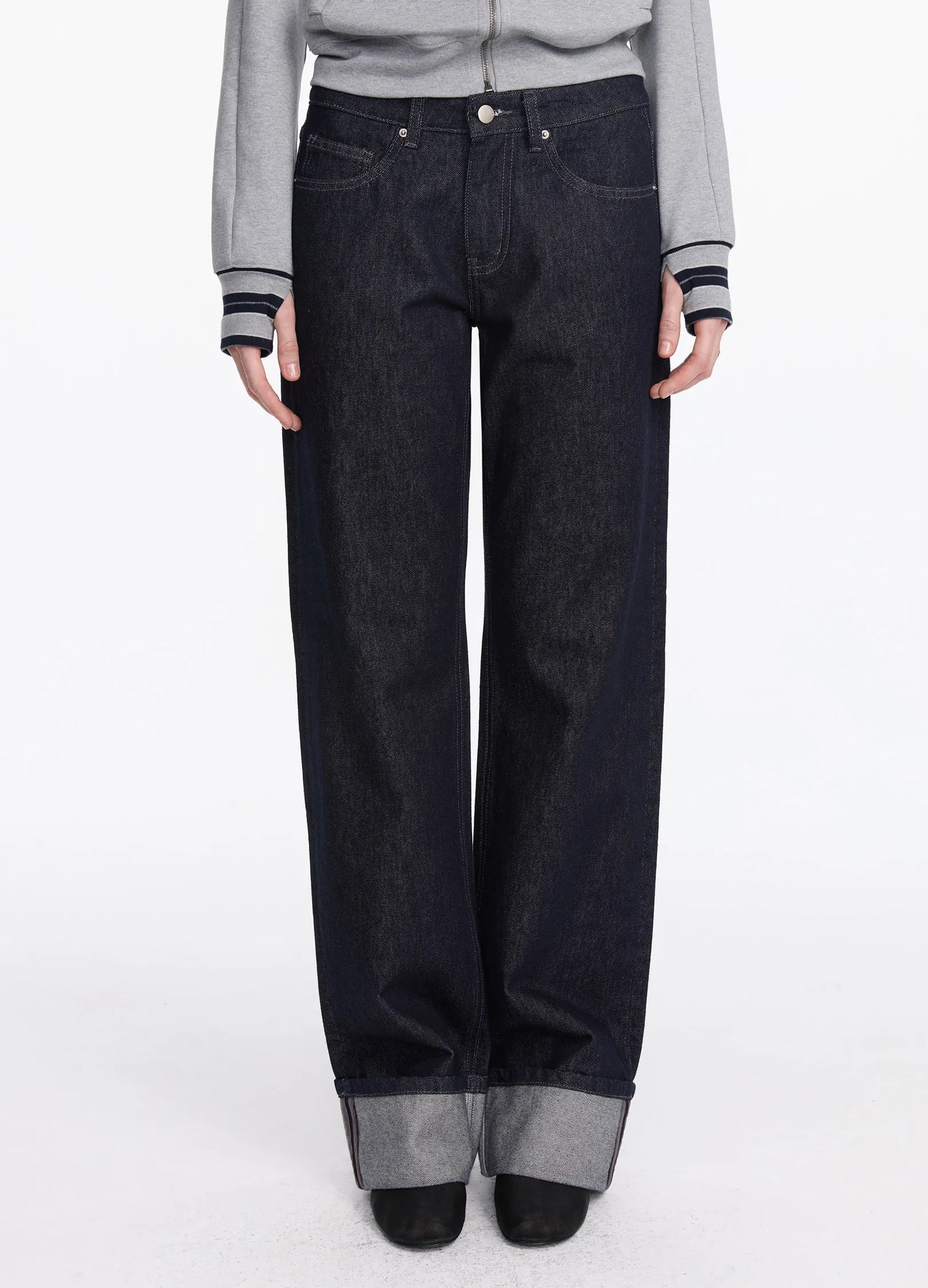 Cuffed Raw Denims