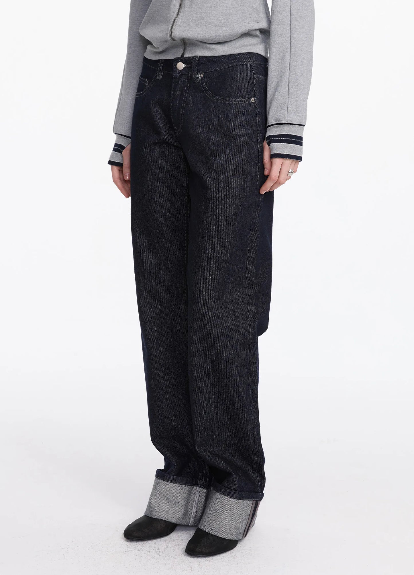Cuffed Raw Denims