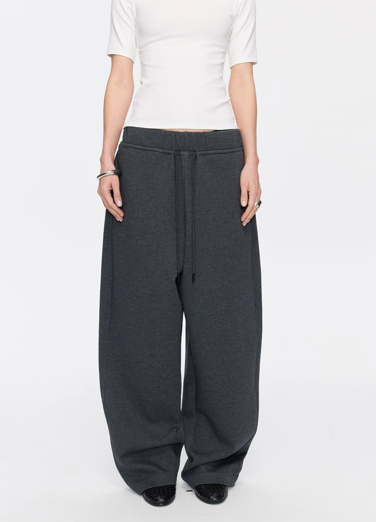 Curved Cotton Sweatpants