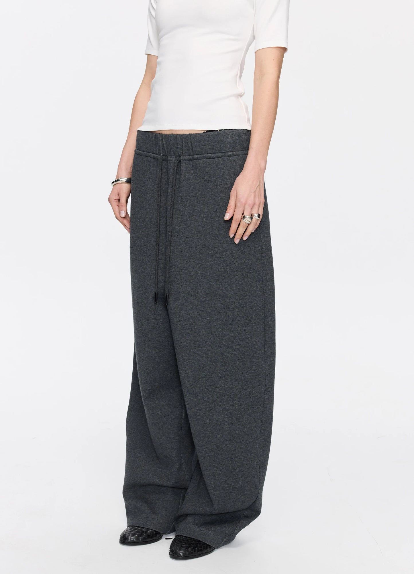 Curved Cotton Sweatpants