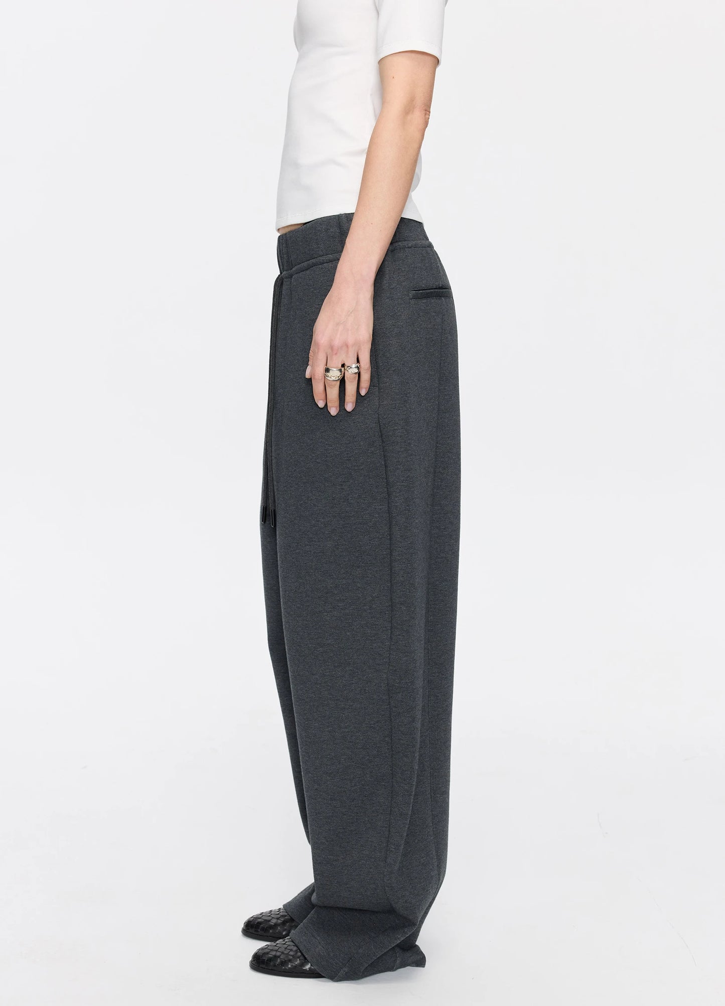 Curved Cotton Sweatpants