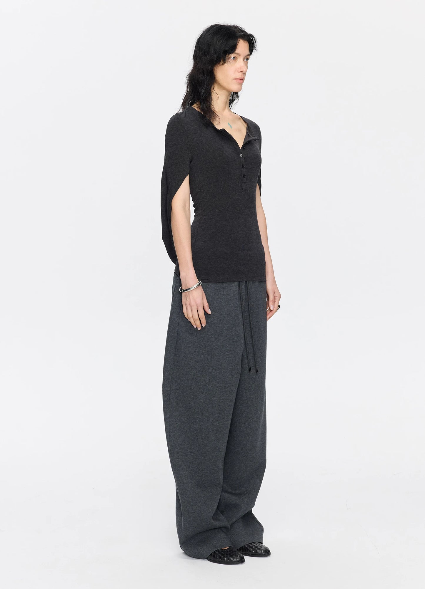 Curved Cotton Sweatpants