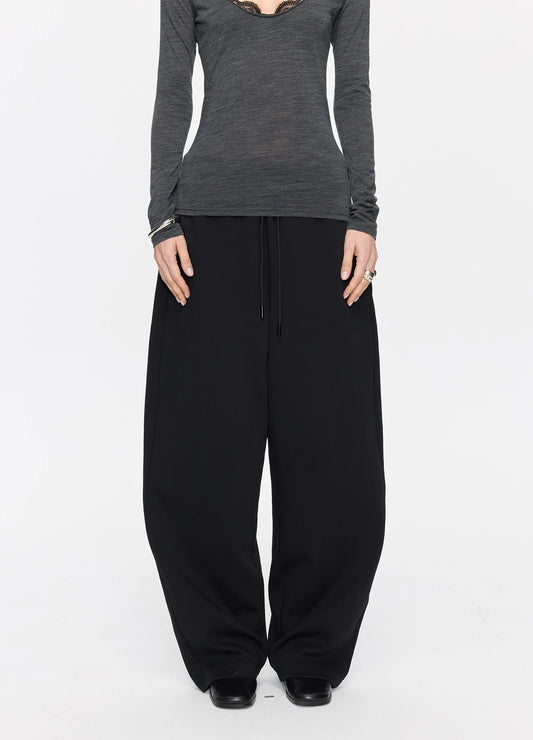 Curved Cotton Sweatpants