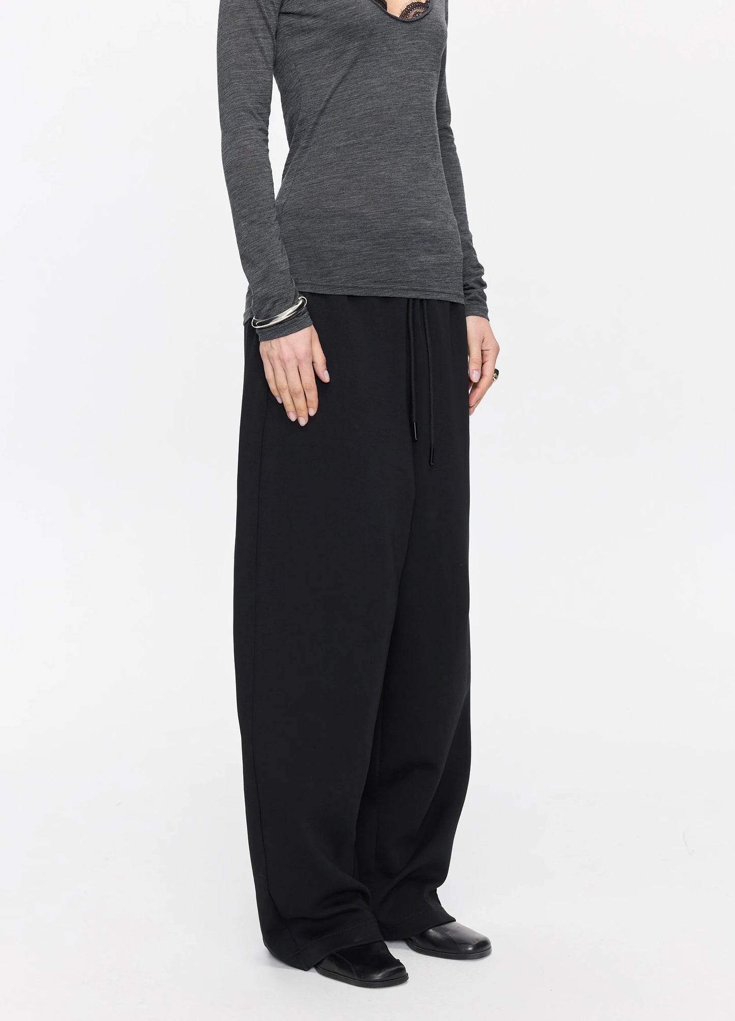 Curved Cotton Sweatpants