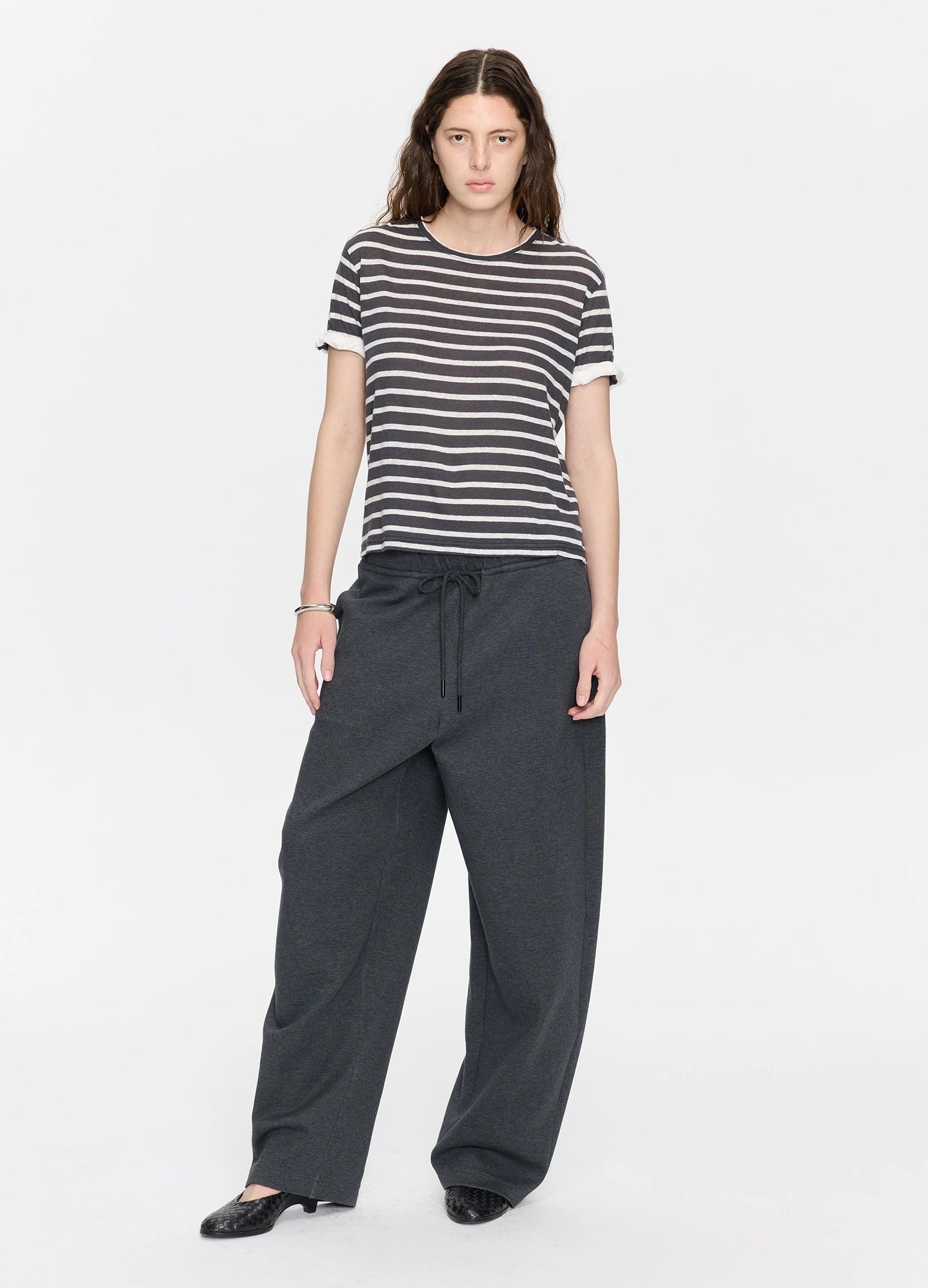 Curved Cotton Sweatpants
