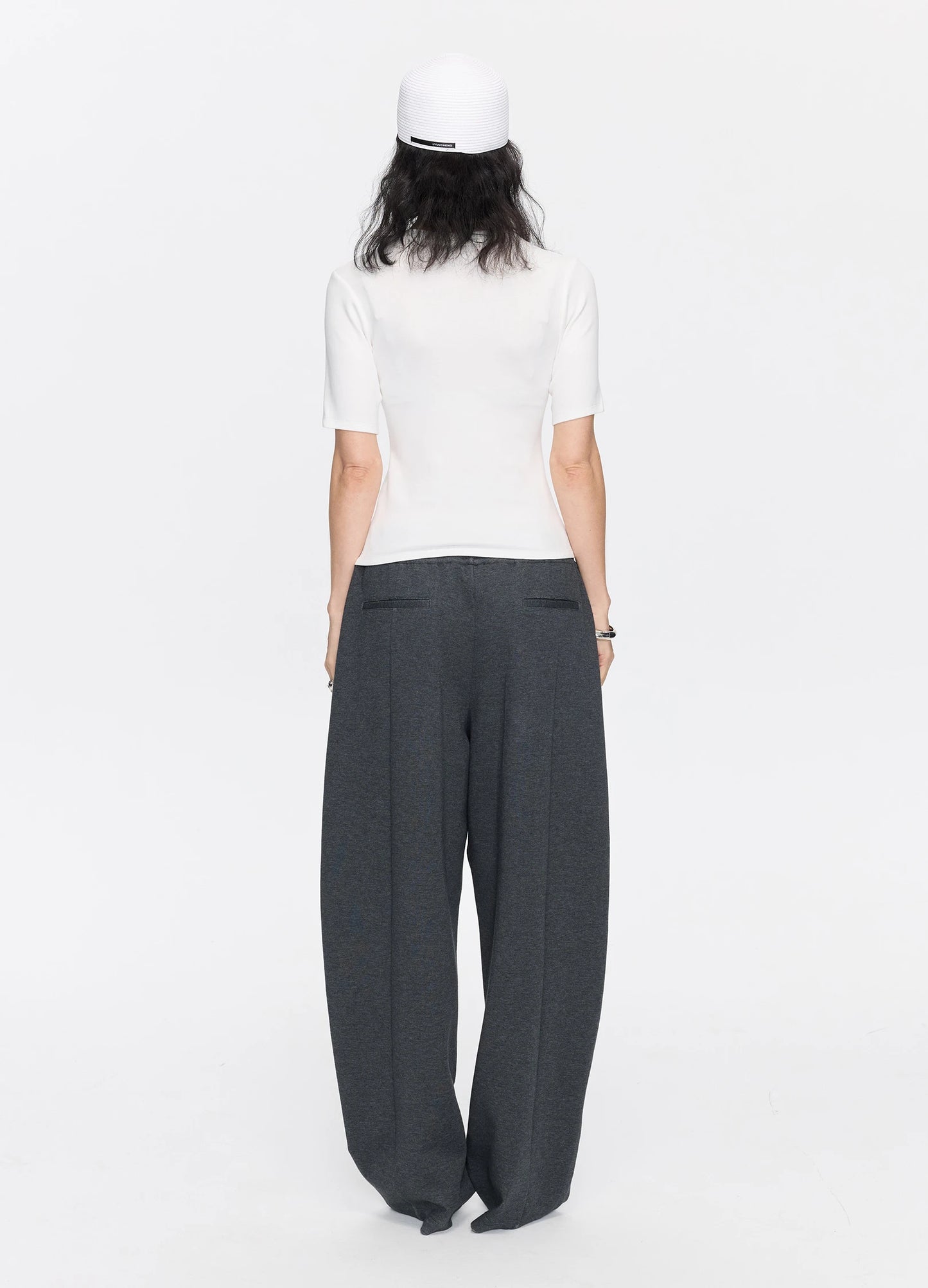 Curved Cotton Sweatpants