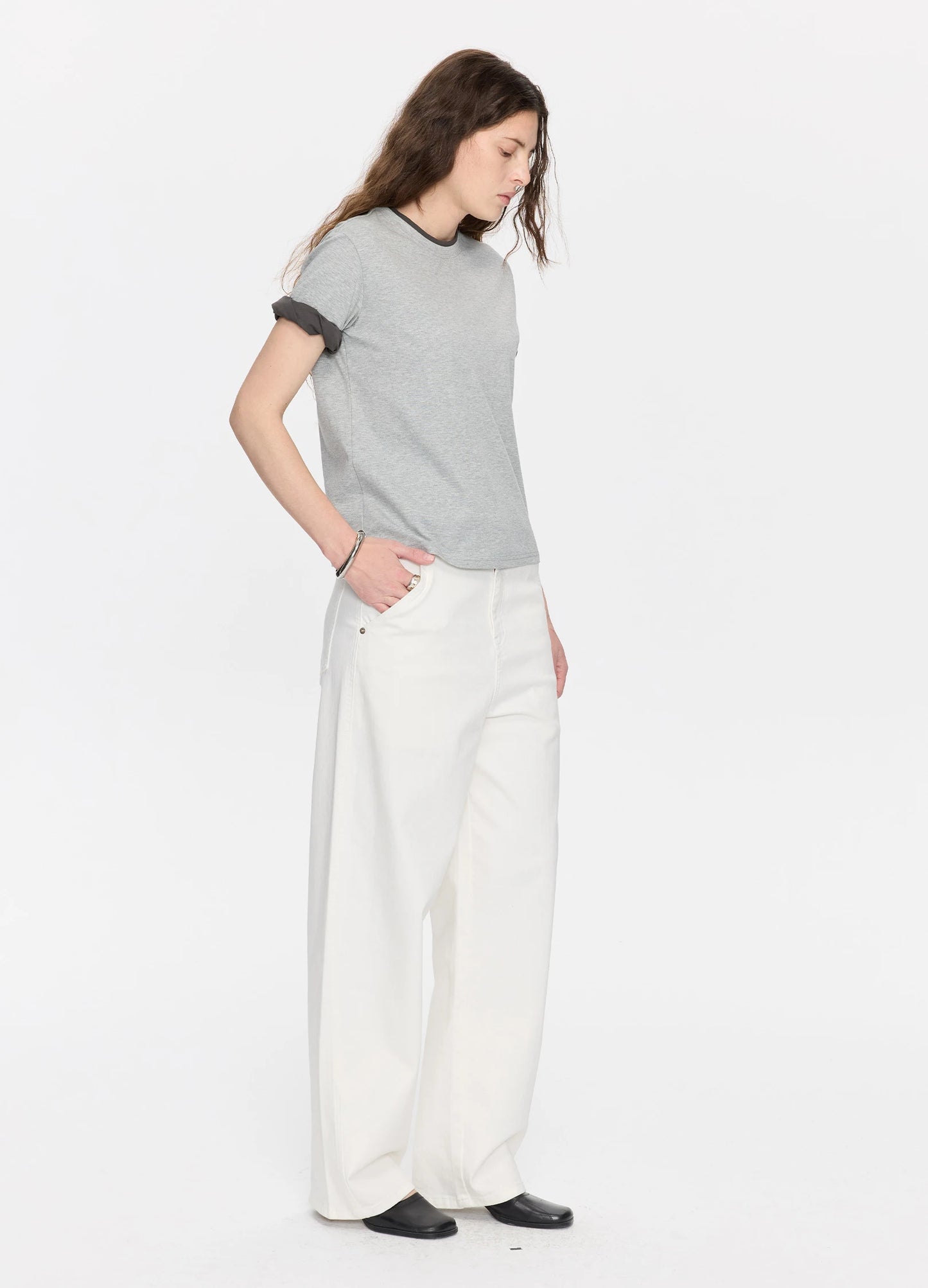 Curved White Denims
