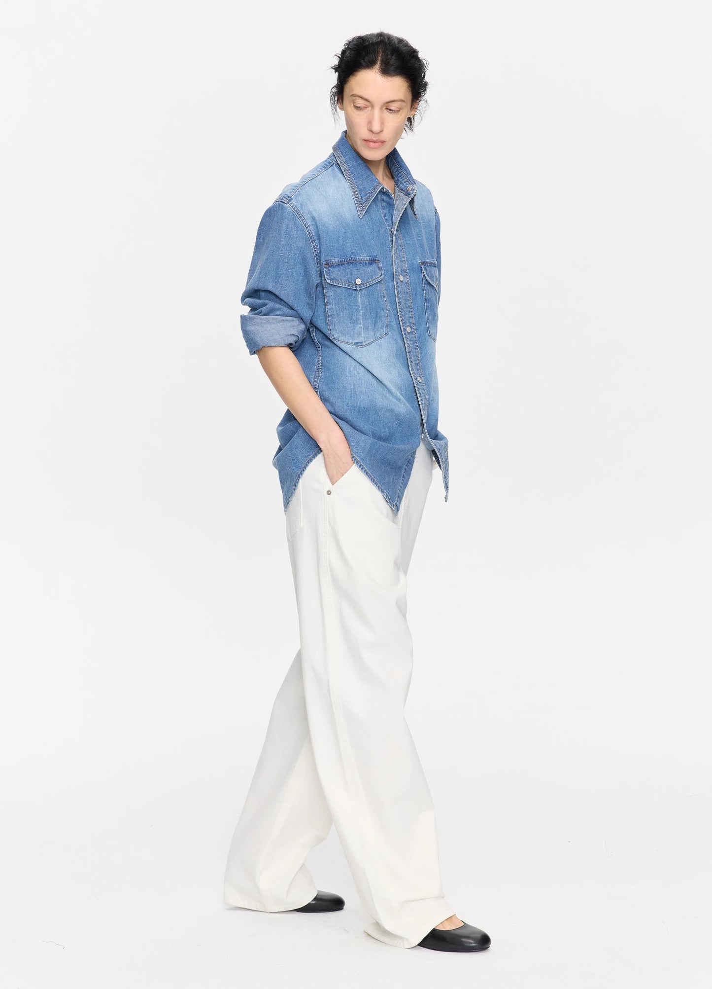 Curved White Denims