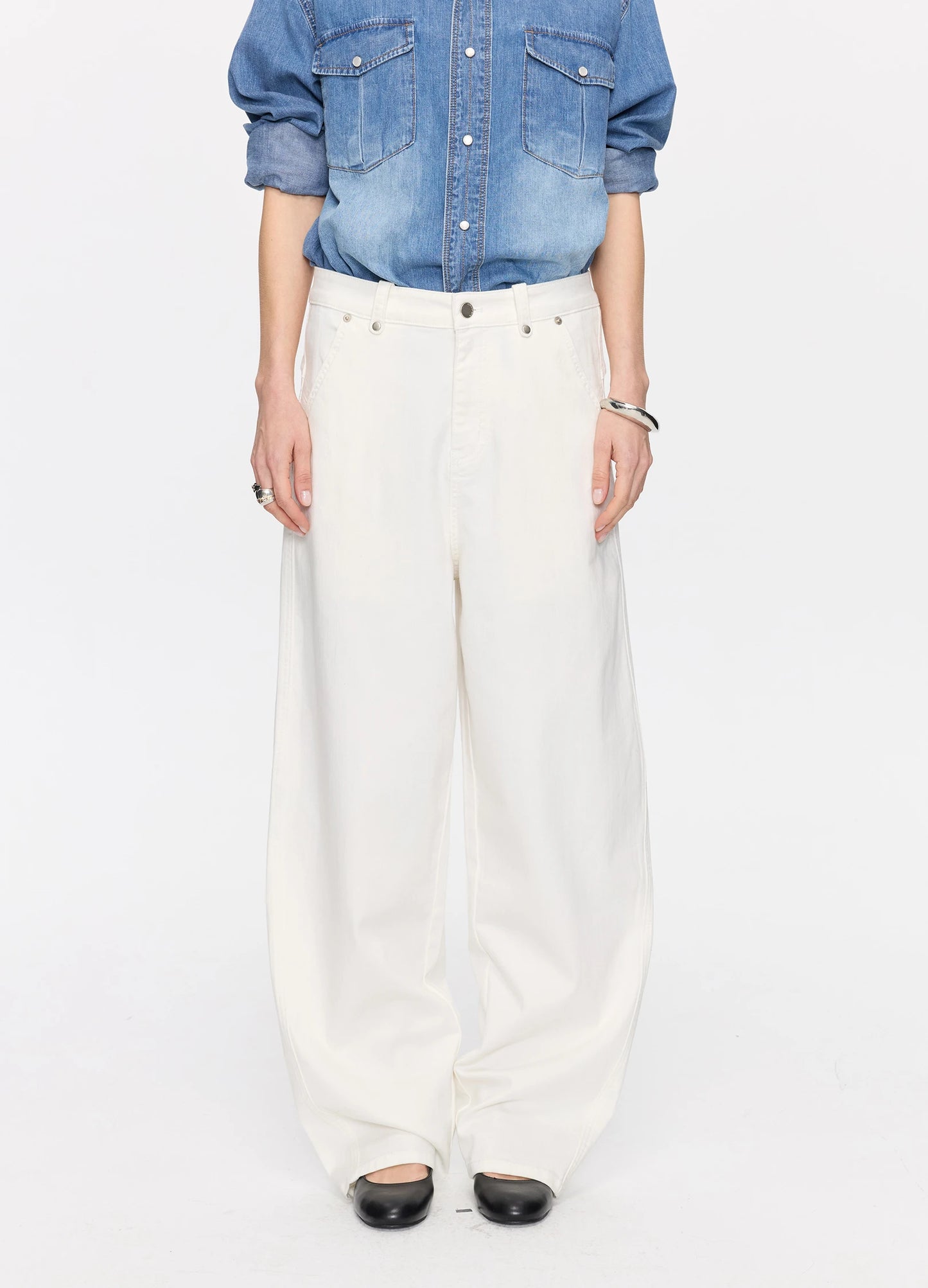 Curved White Denims