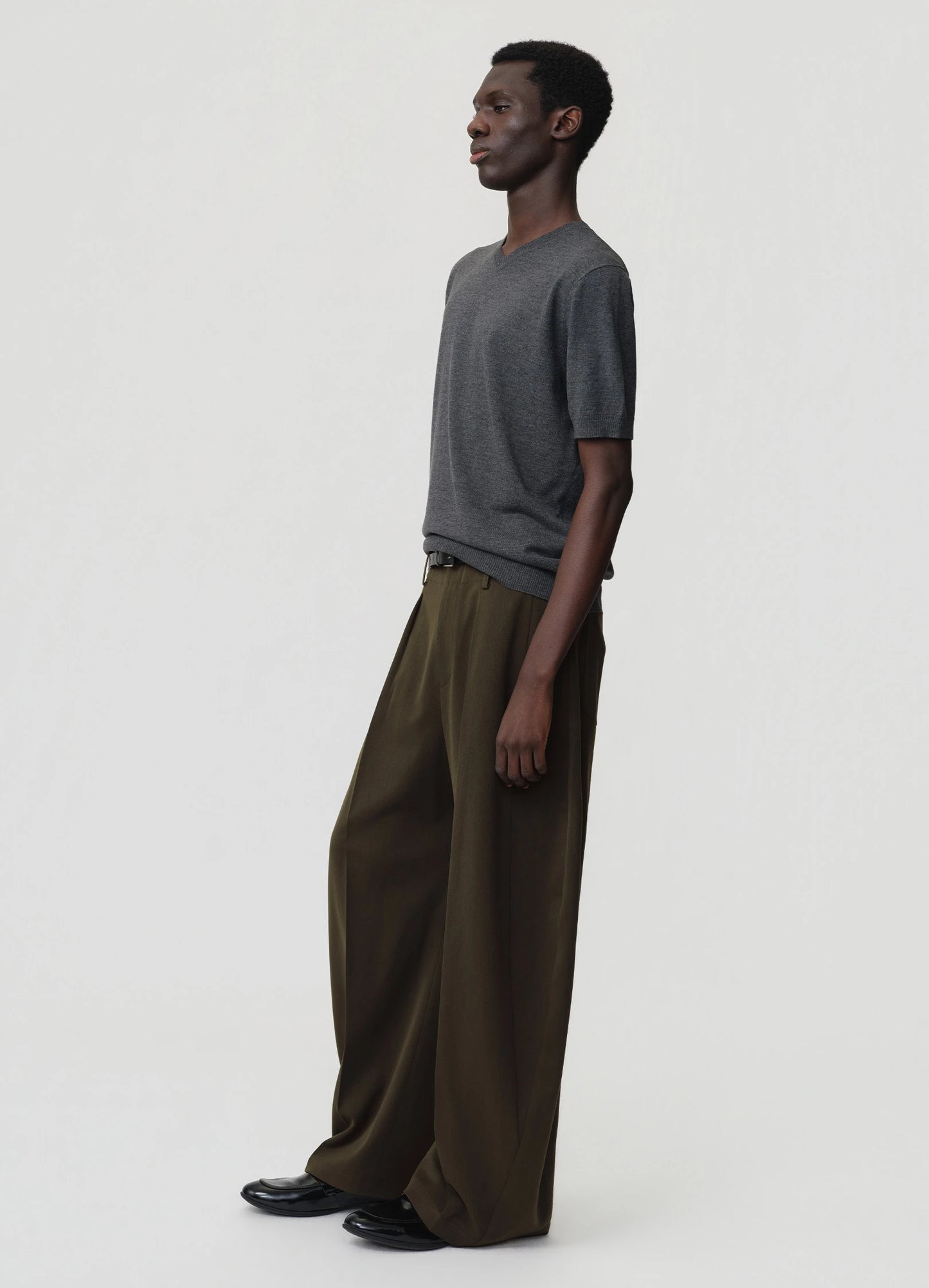 Curved Wool Trousers