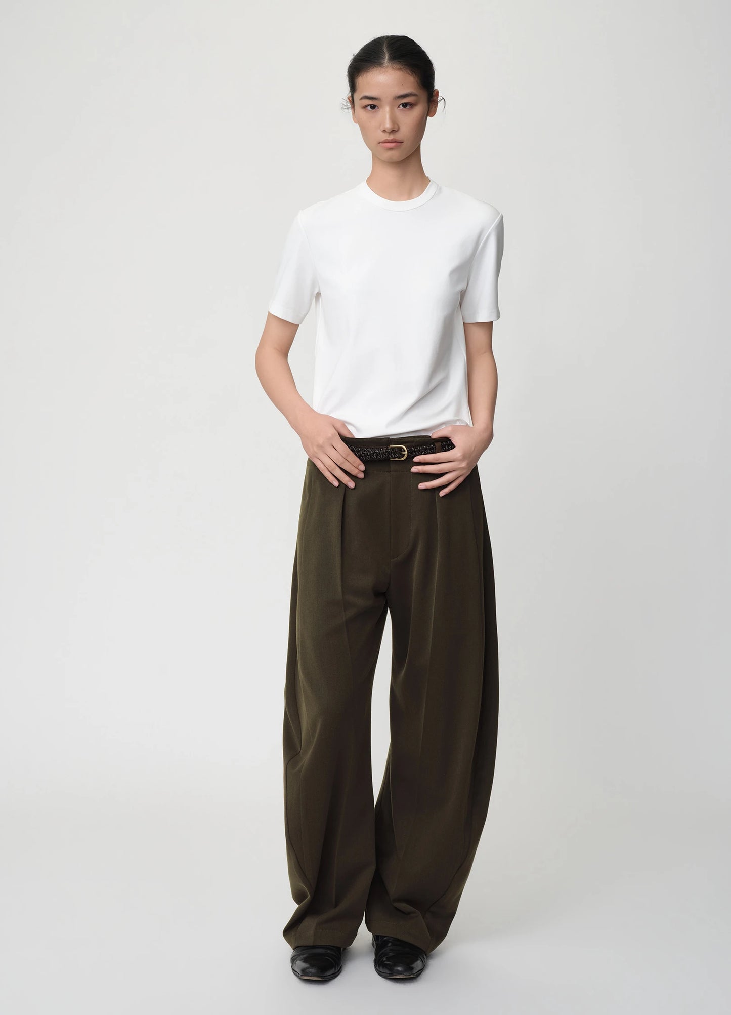 Curved Wool Trousers