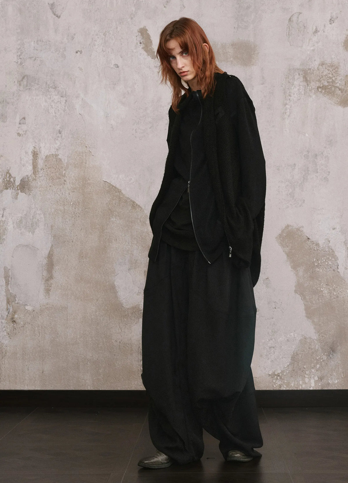 Curved Zip Cardigan