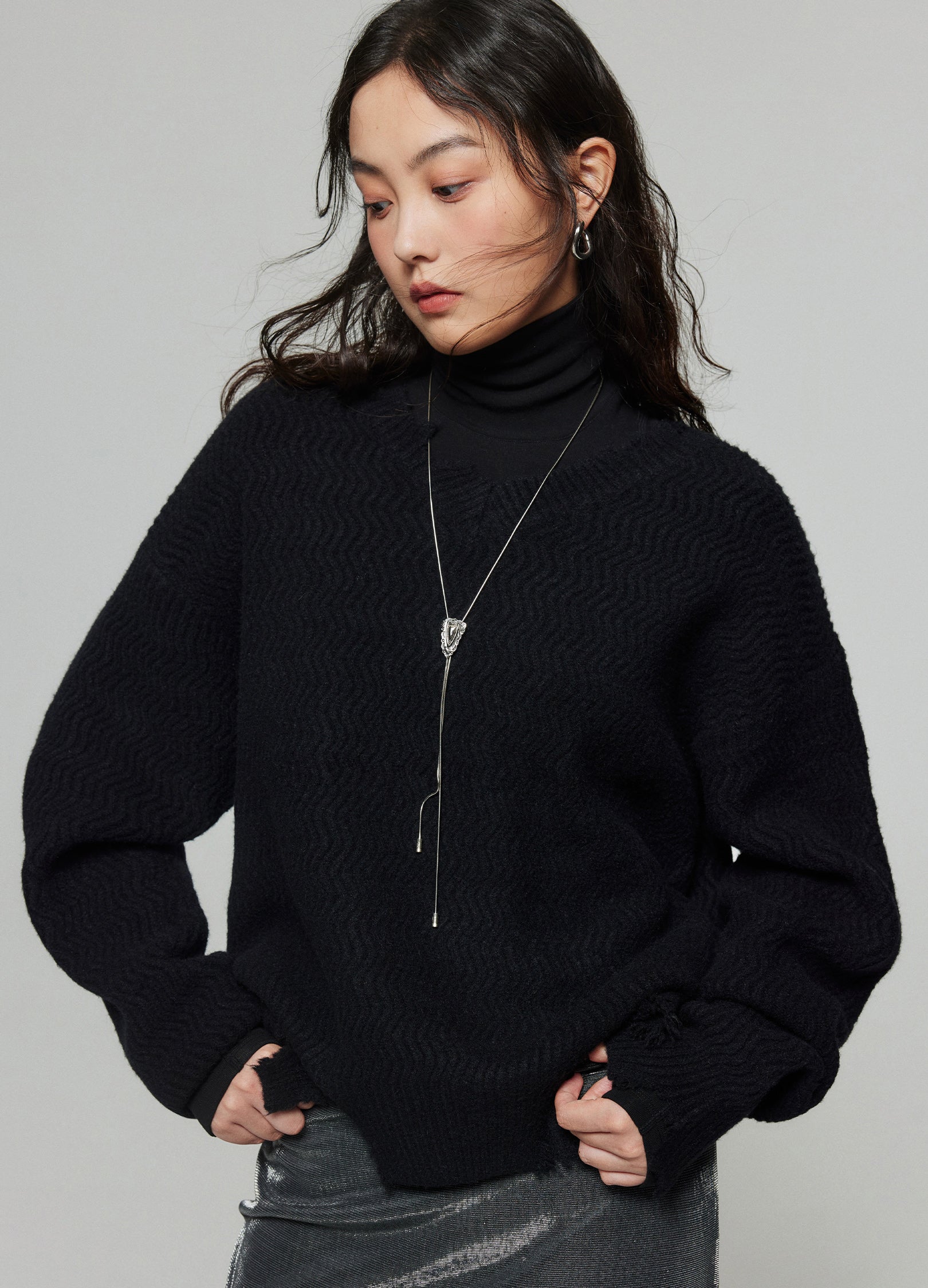 最終価格です！美品　argue wool gauze pullover Distressed Wool V Sweater – VERSEAS