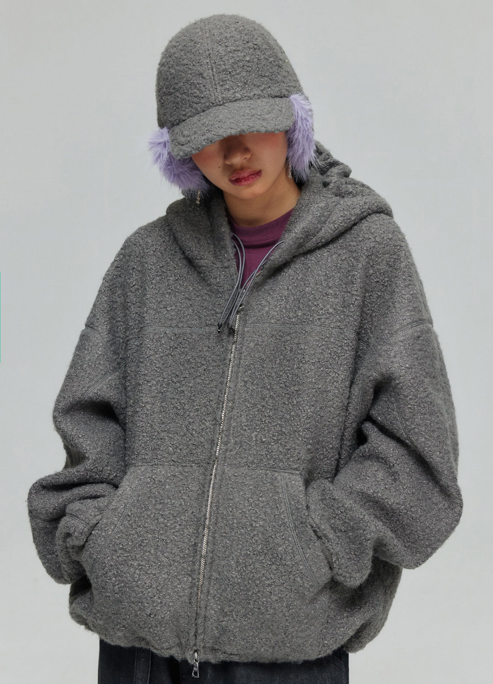Double Zip Fleece Hooded Jacket – VERSEAS