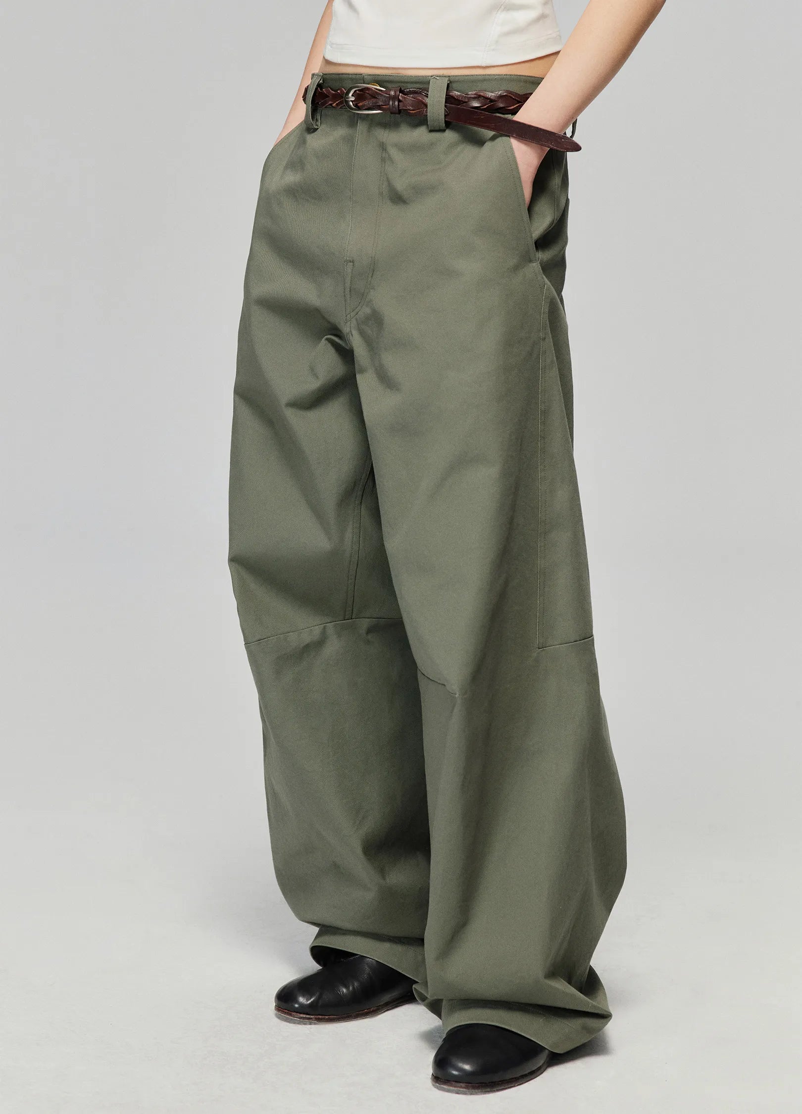 パンツ SIMPLE PROJECT trousers SIMPLE PROJECT Darted Wide Cotton Trousers | Hangzhou Designer