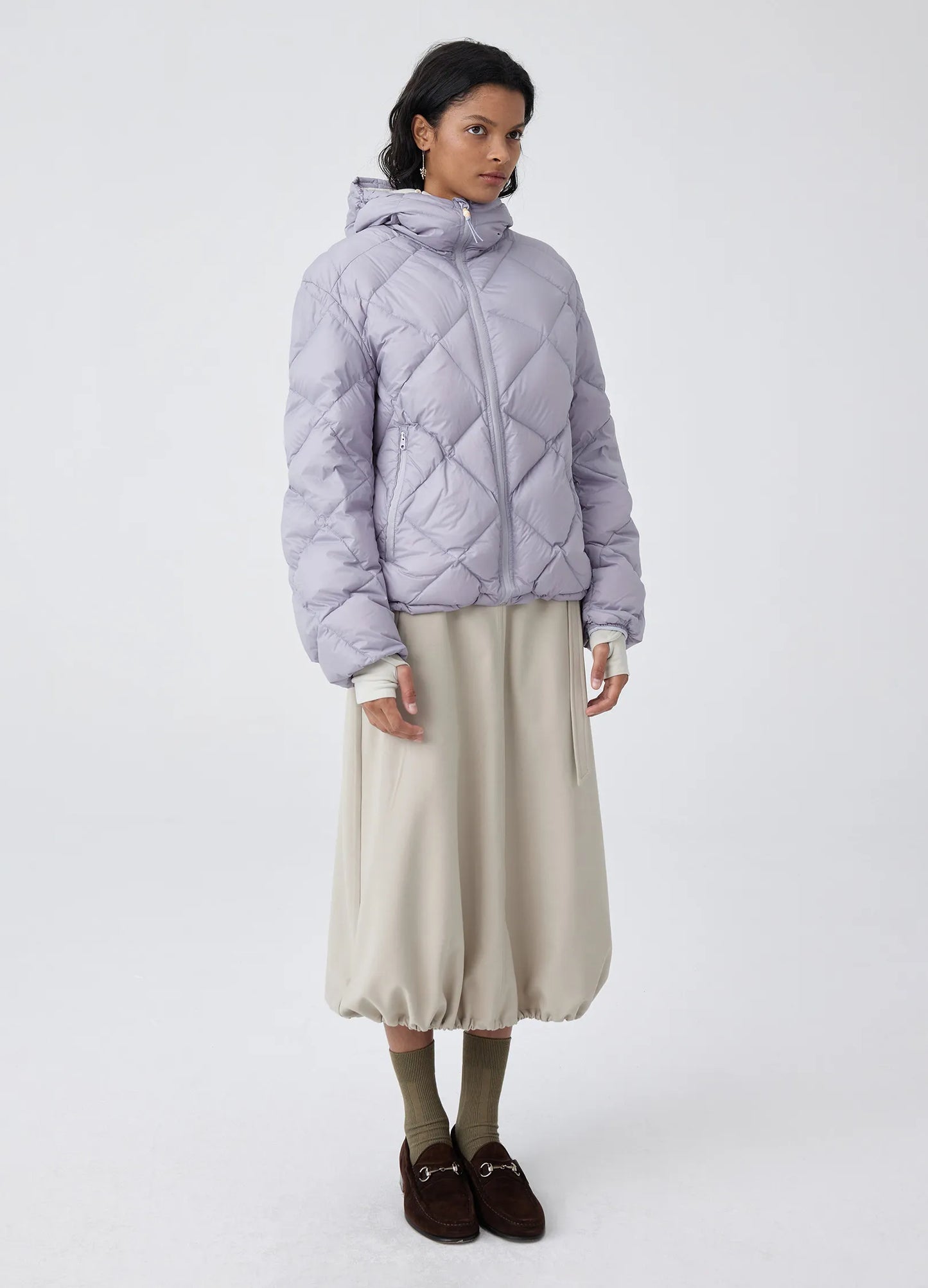 Diamond Quilted Down Jacket