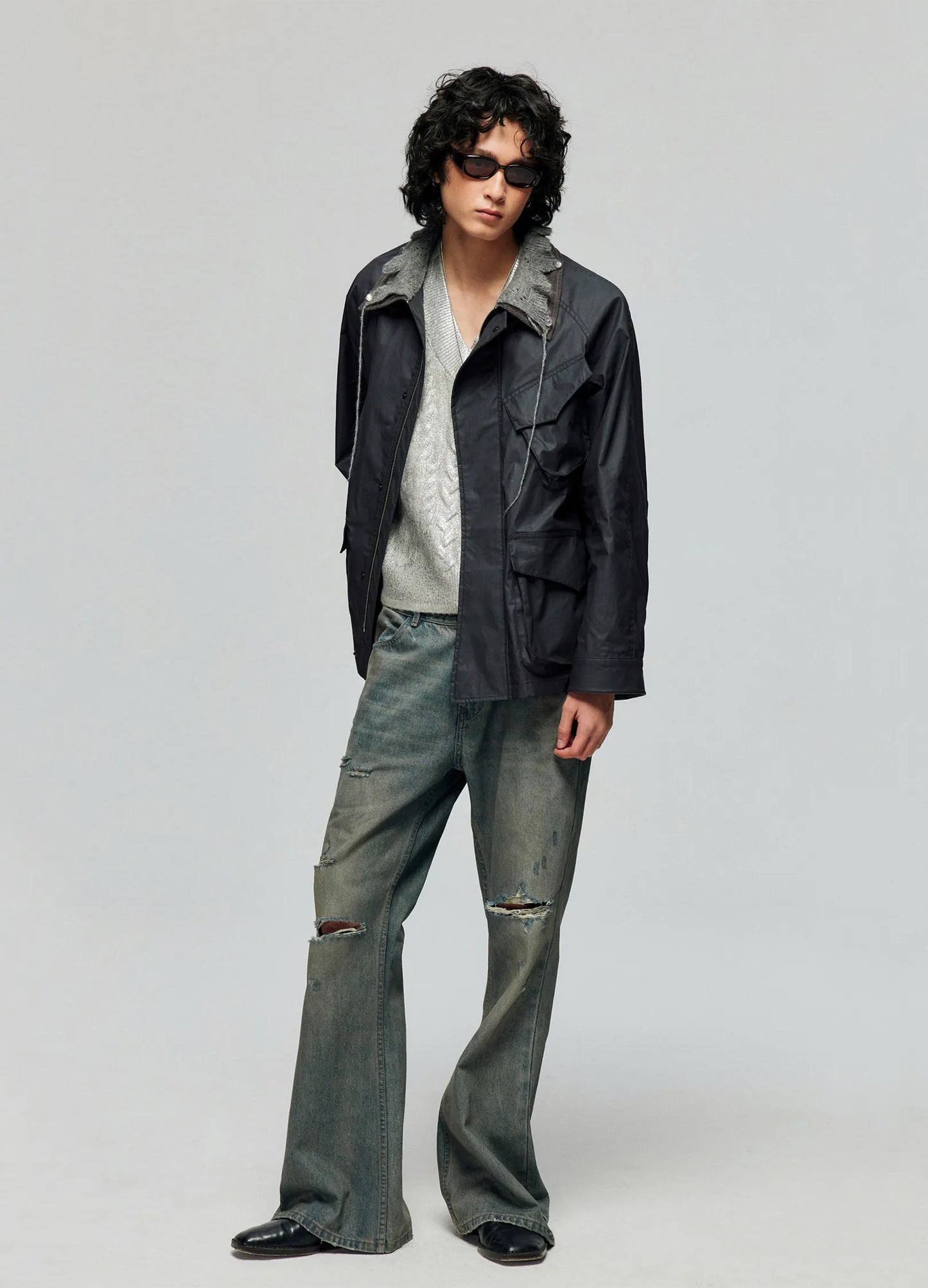 Distressed Wide Flares