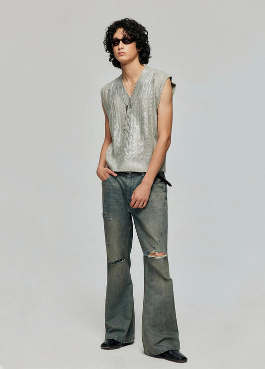 Distressed Wide Flares