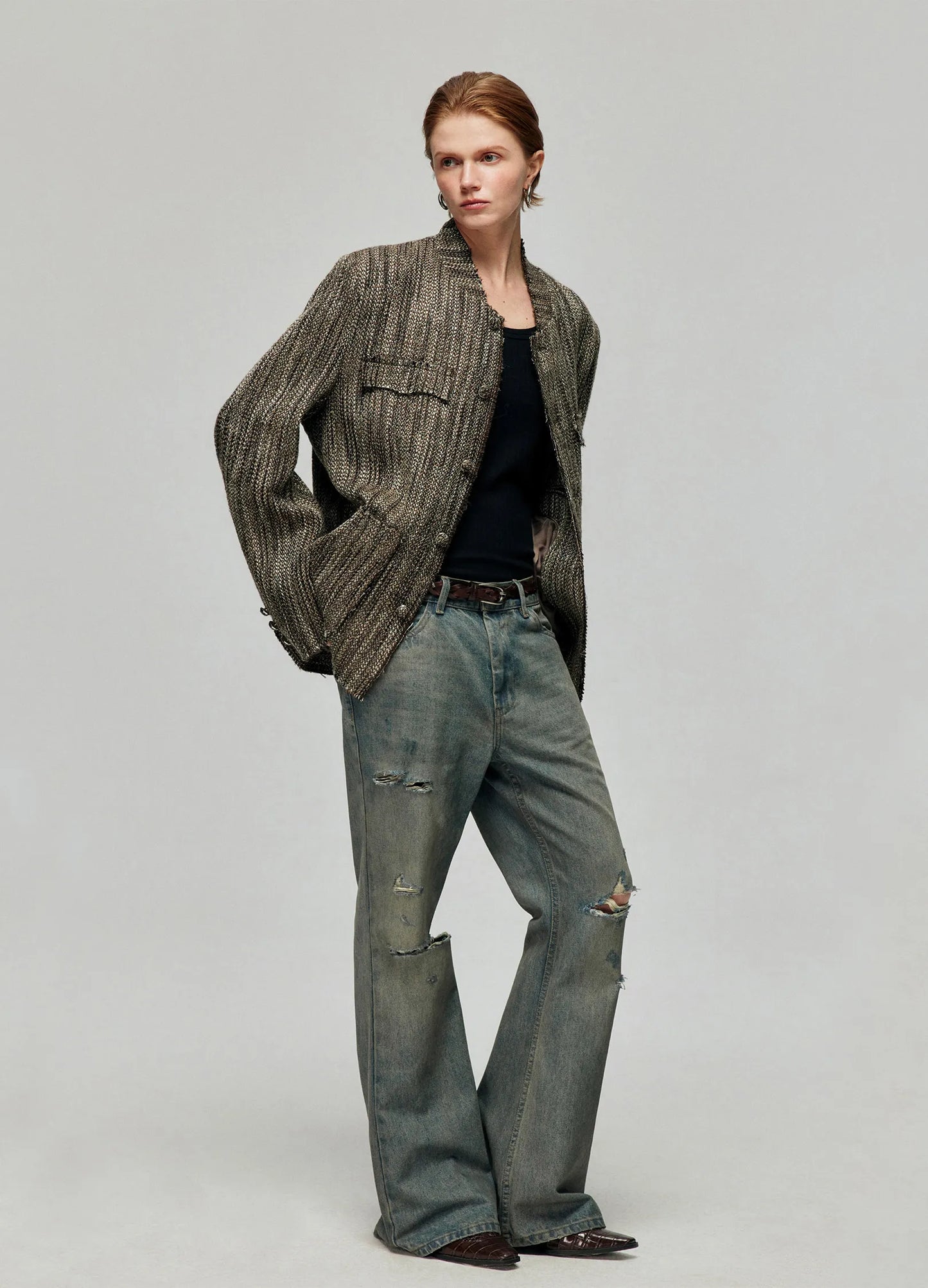 Distressed Wide Flares