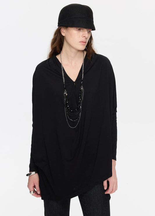 Draped Asymmetric Blouse
