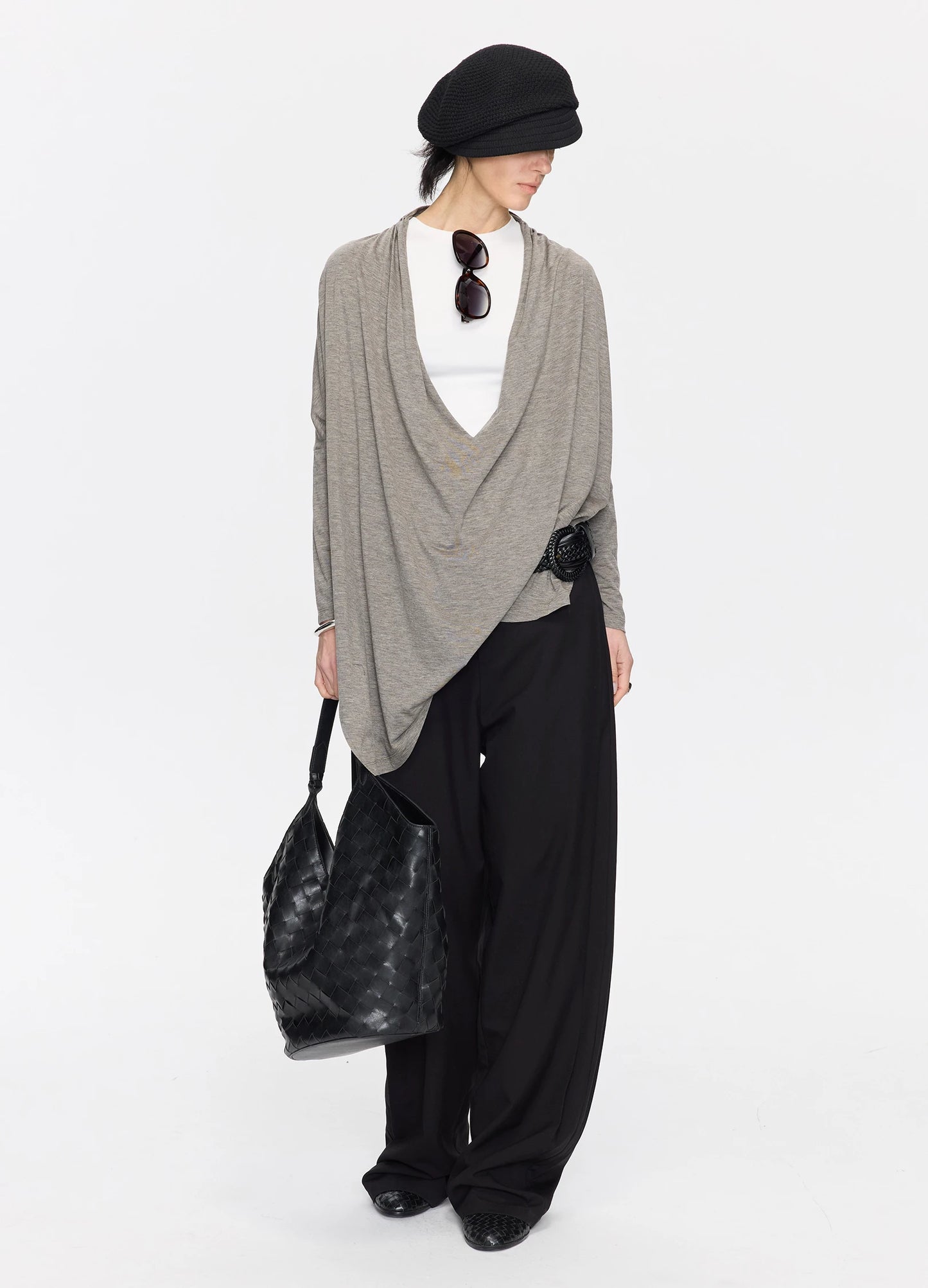 Draped Asymmetric Blouse