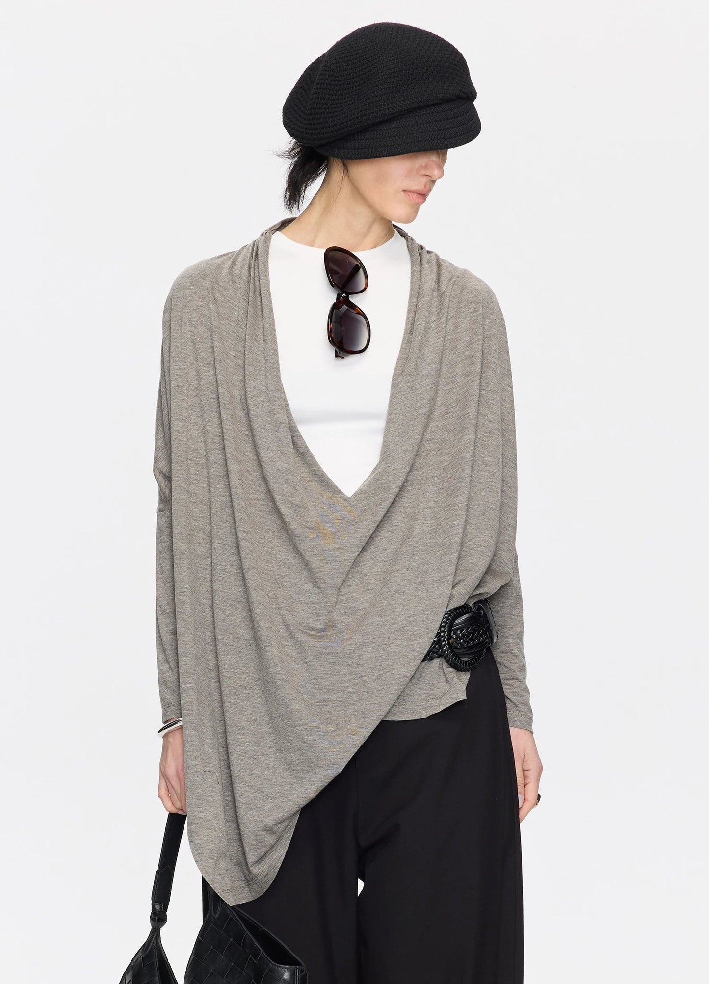 Draped Asymmetric Blouse