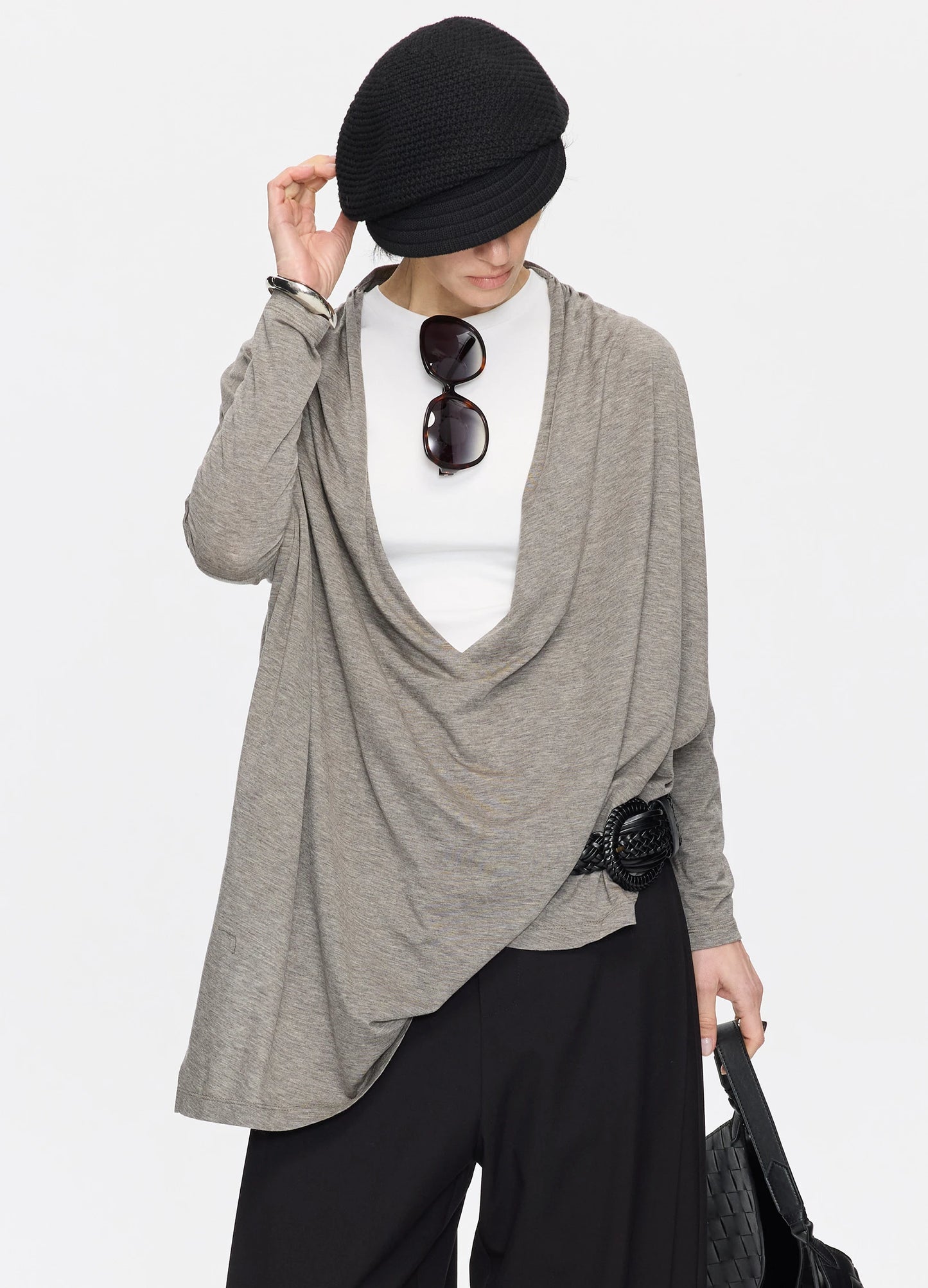 Draped Asymmetric Blouse