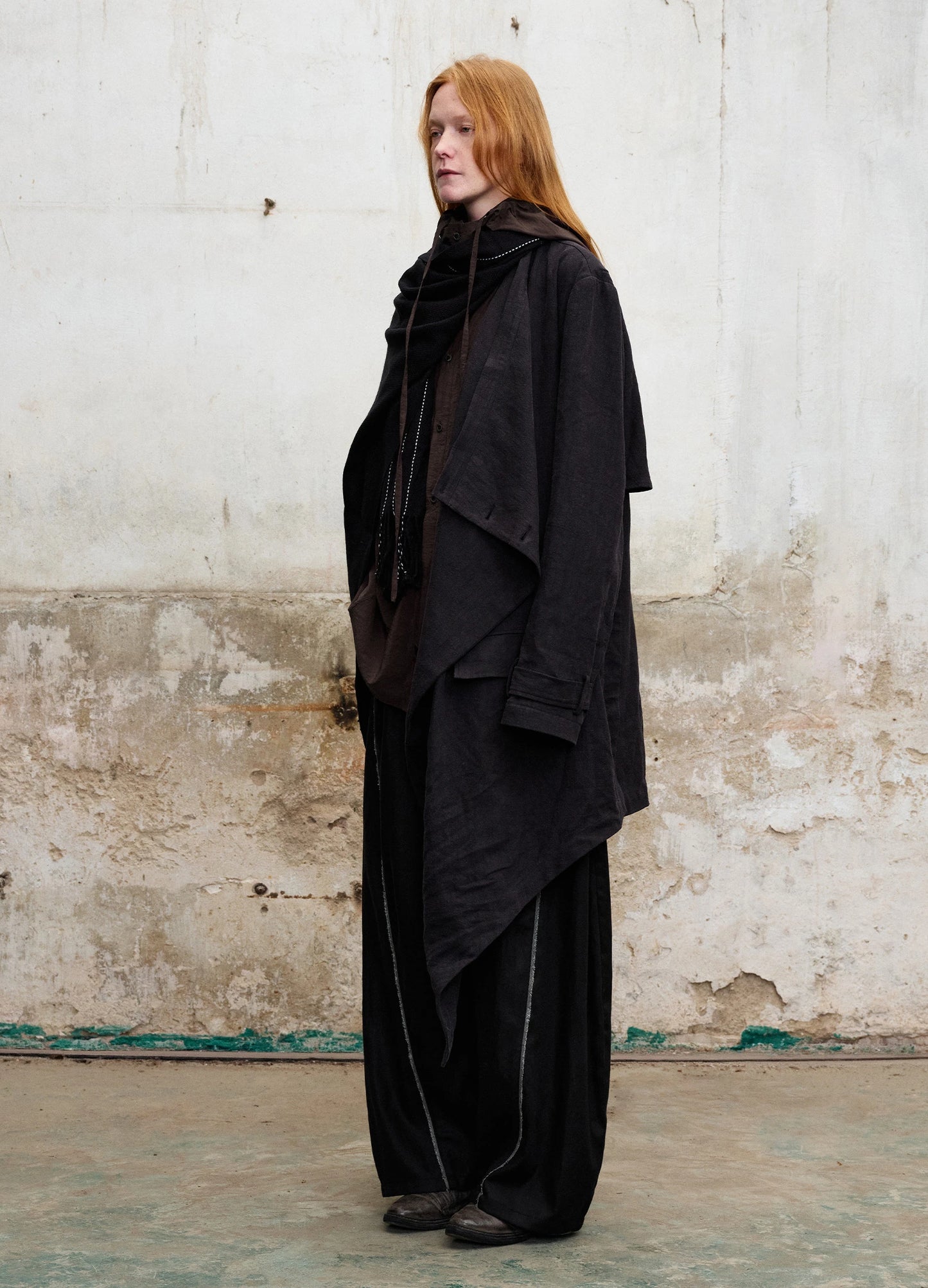 Draped Collar Trench