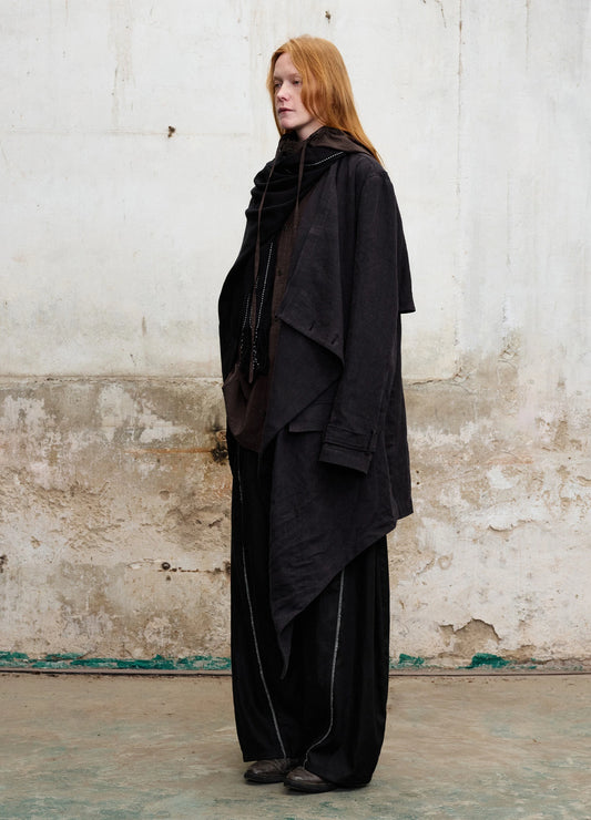 Draped Collar Trench