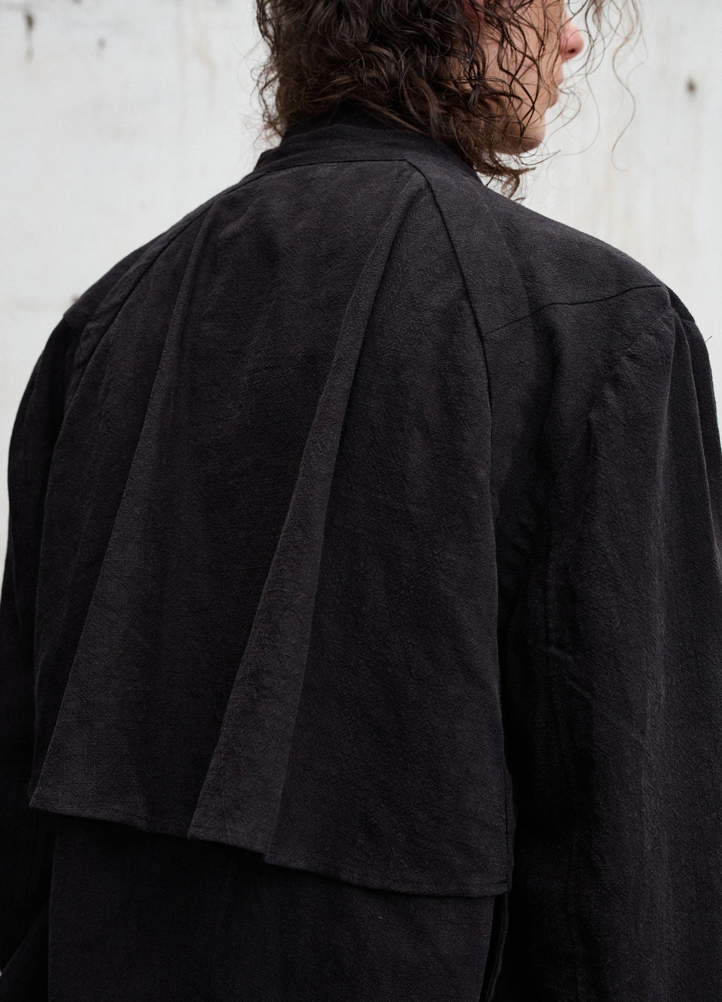 Draped Collar Trench