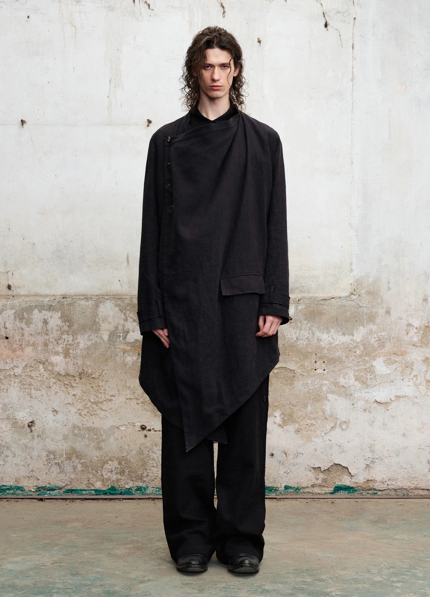 Draped Collar Trench