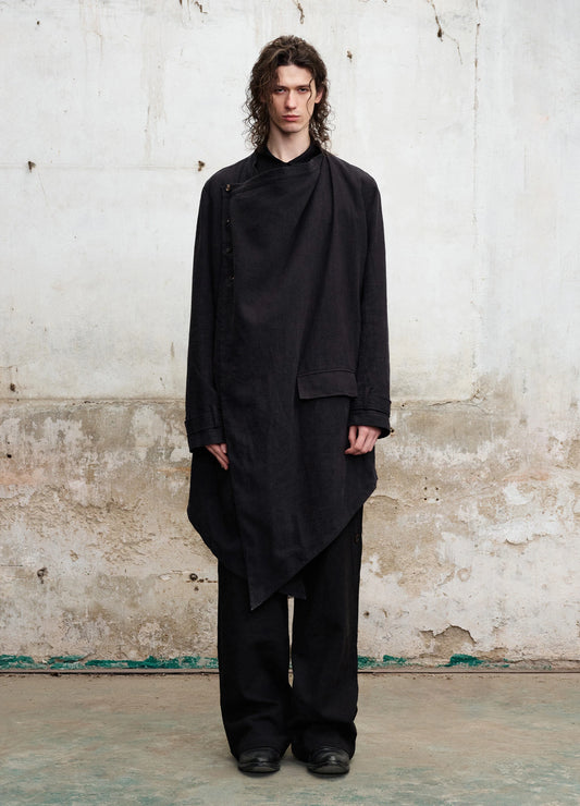 Draped Collar Trench