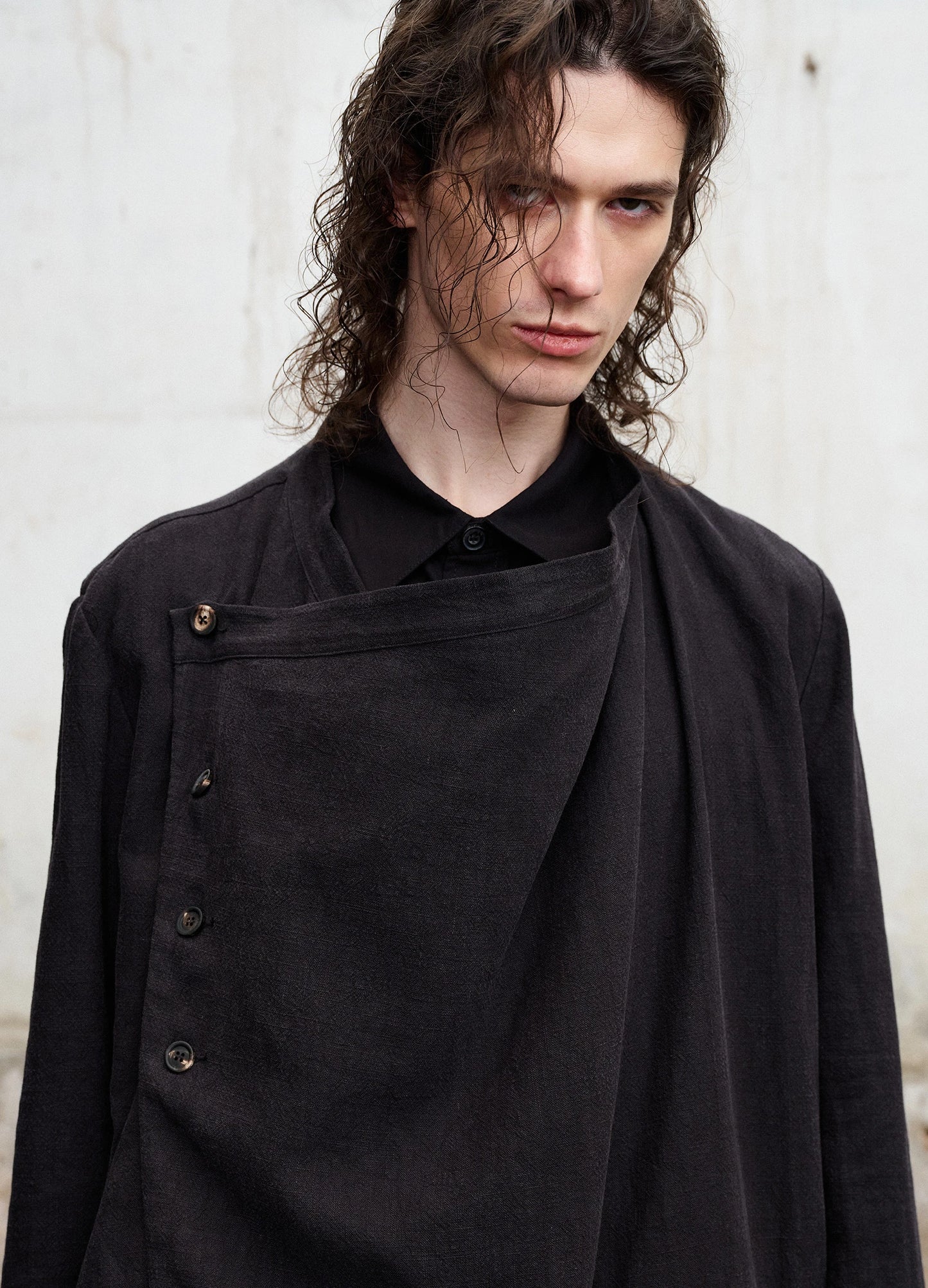 Draped Collar Trench