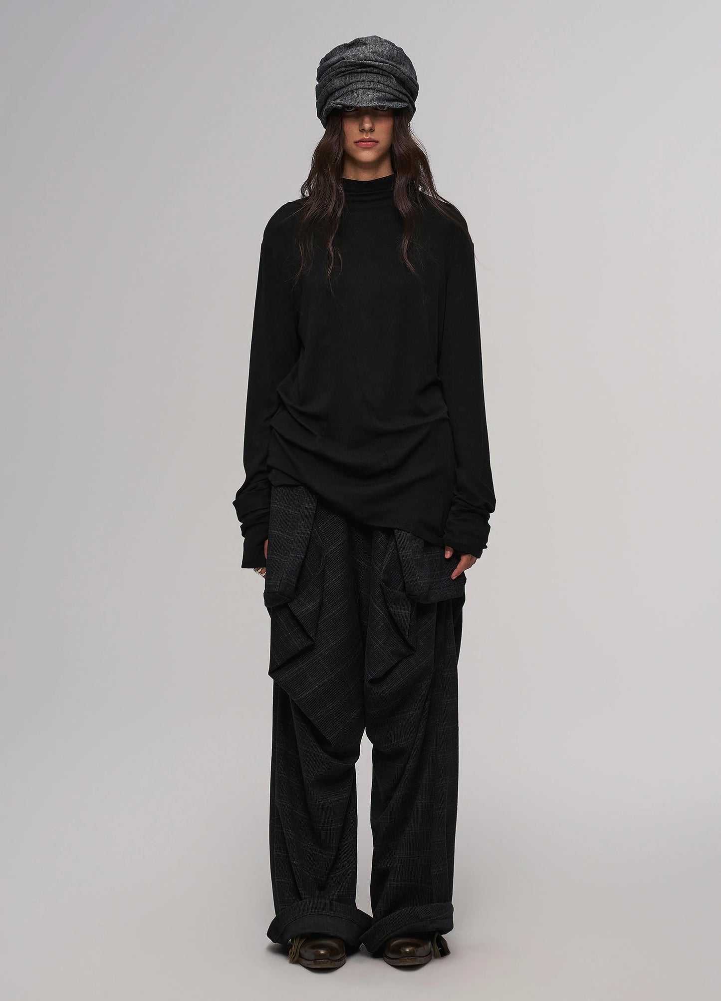 Draped Sleeve Knit