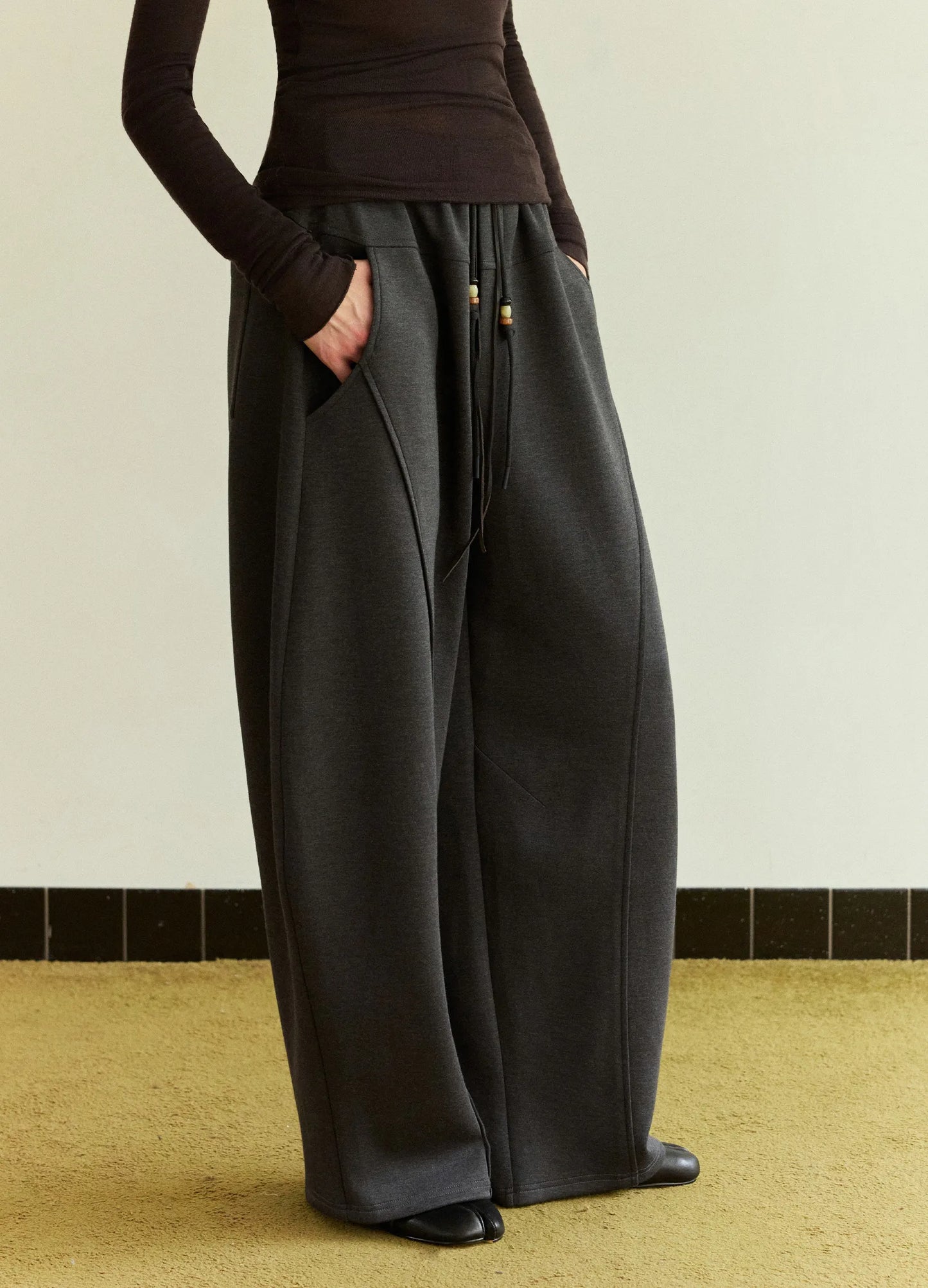 Drawstring Knit Trousers