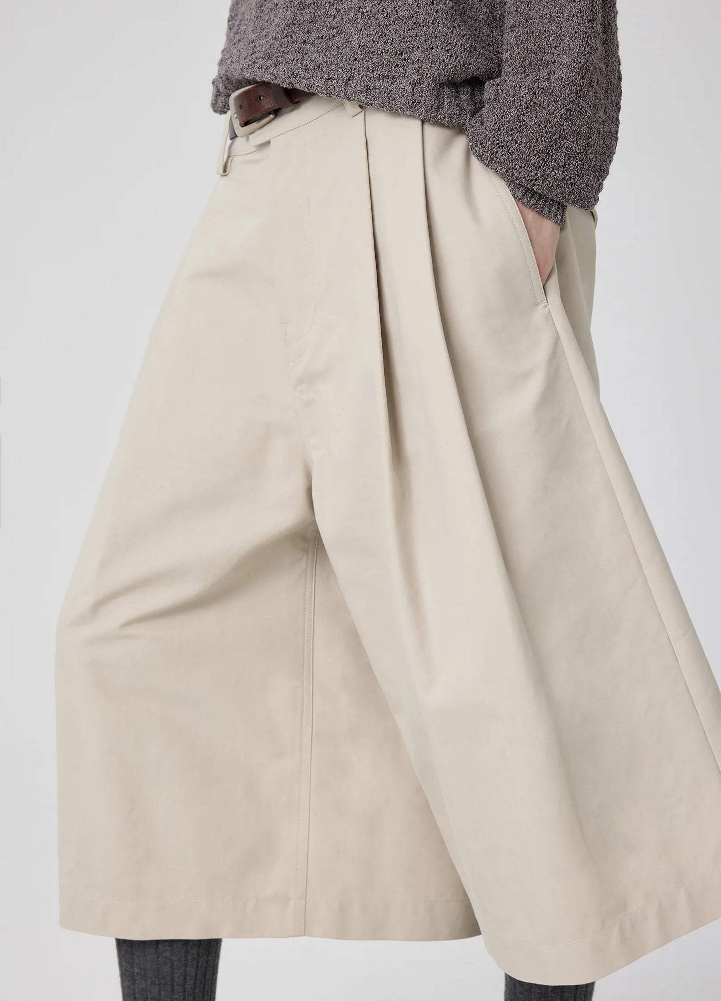 Extended Pleated Shorts