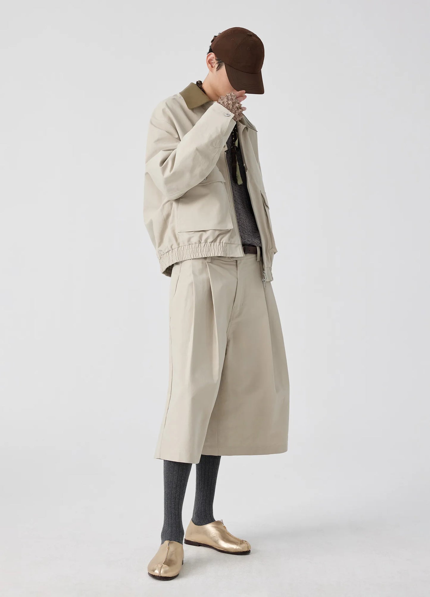 Extended Pleated Shorts