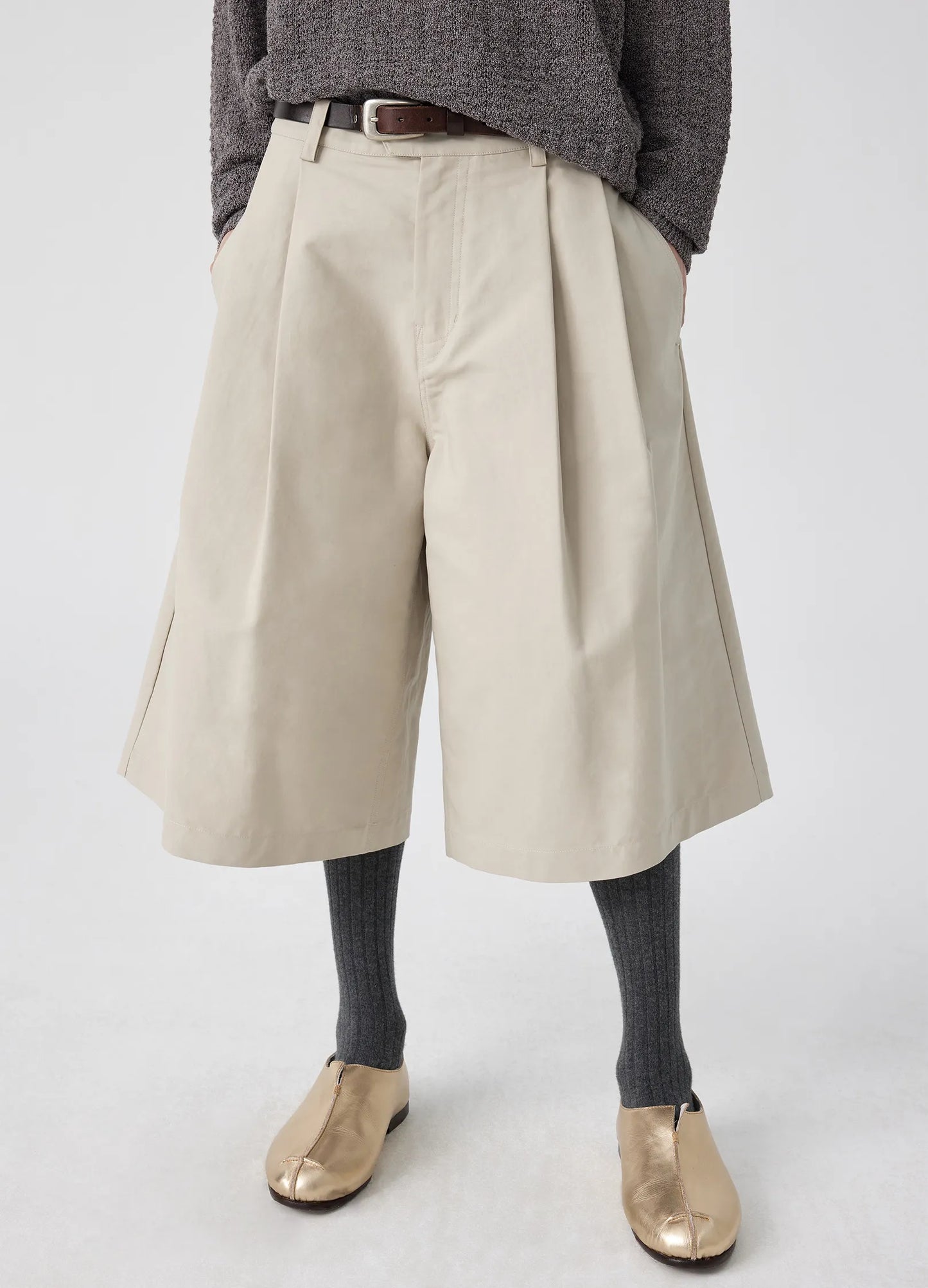 Extended Pleated Shorts