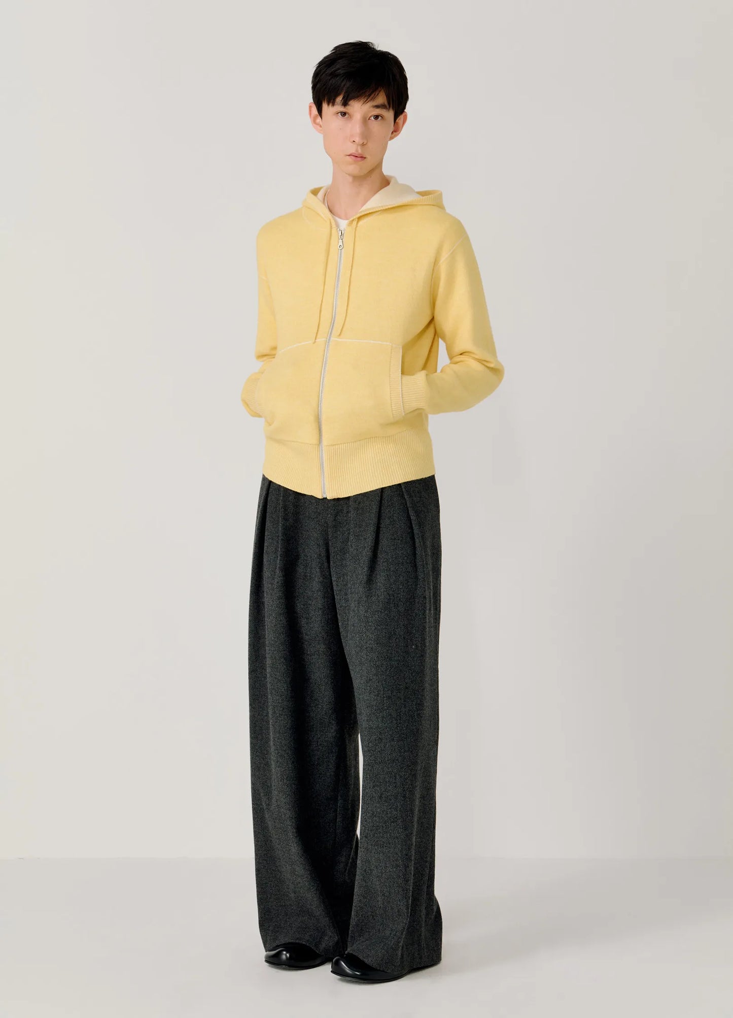 Fitted Knit Hoodie