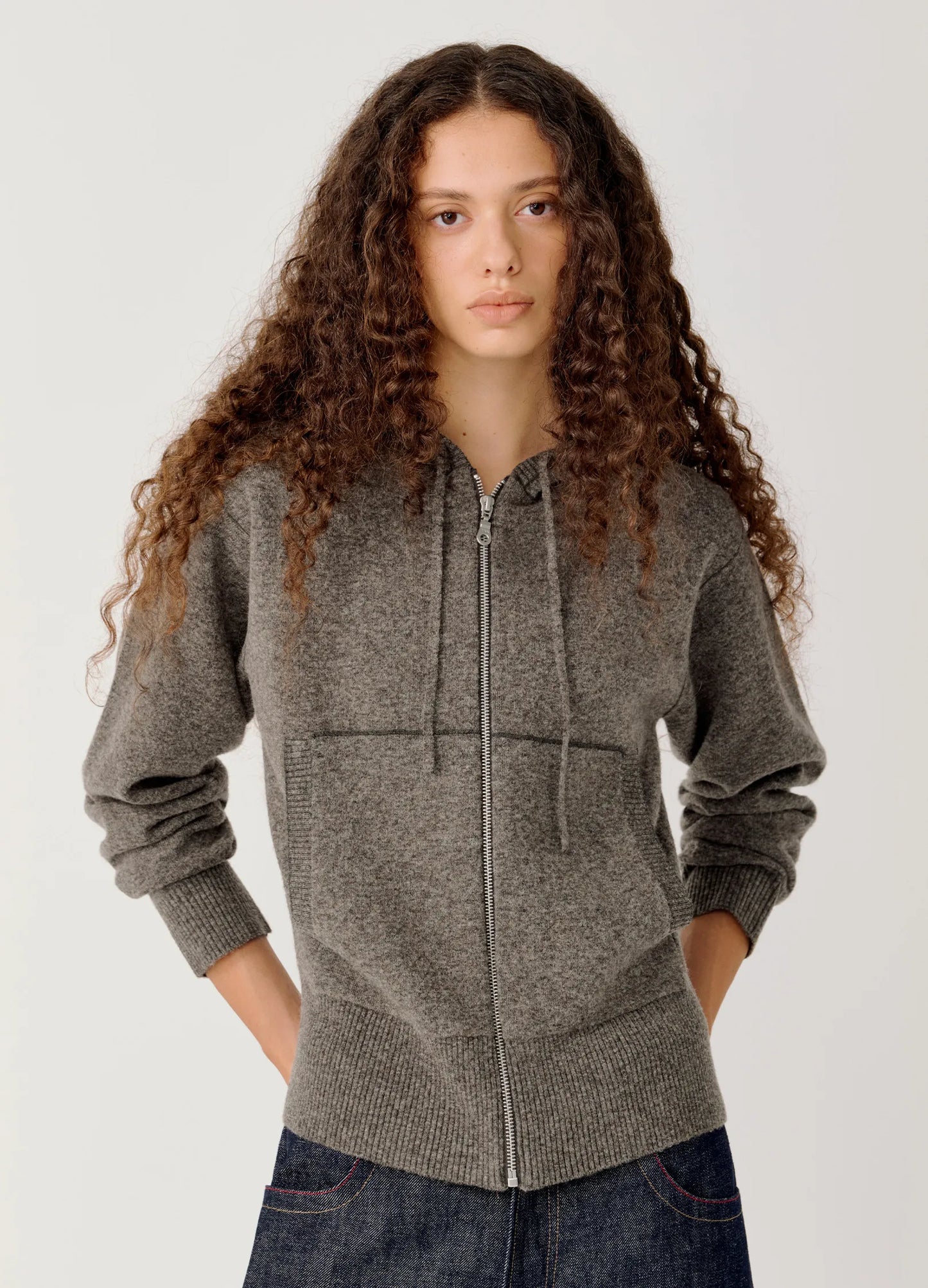 Fitted Knit Hoodie
