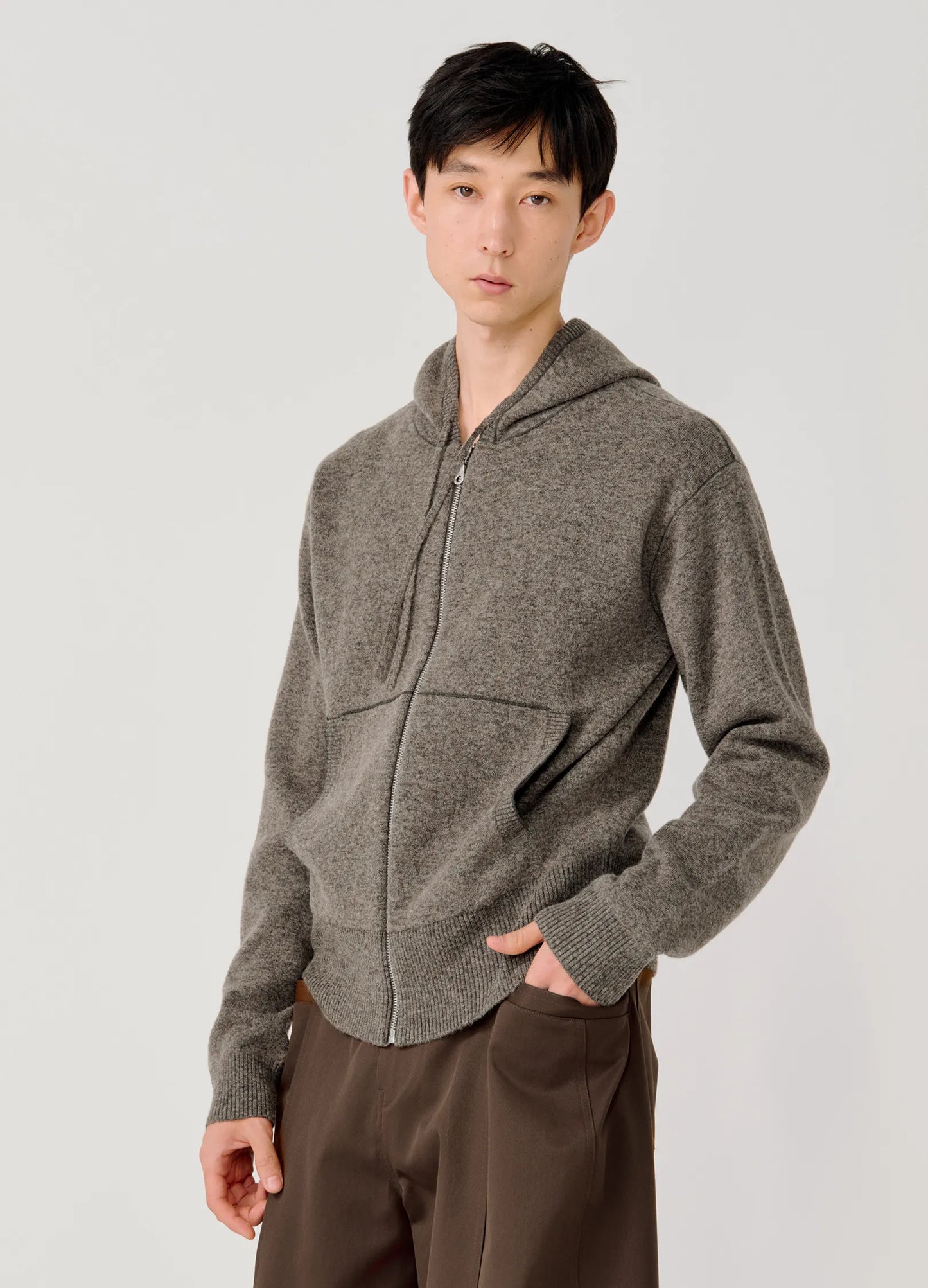 Fitted Knit Hoodie
