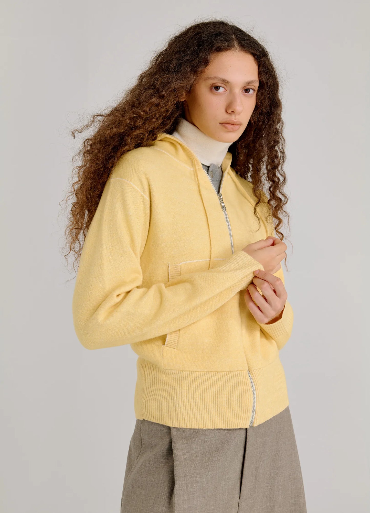 Fitted Knit Hoodie