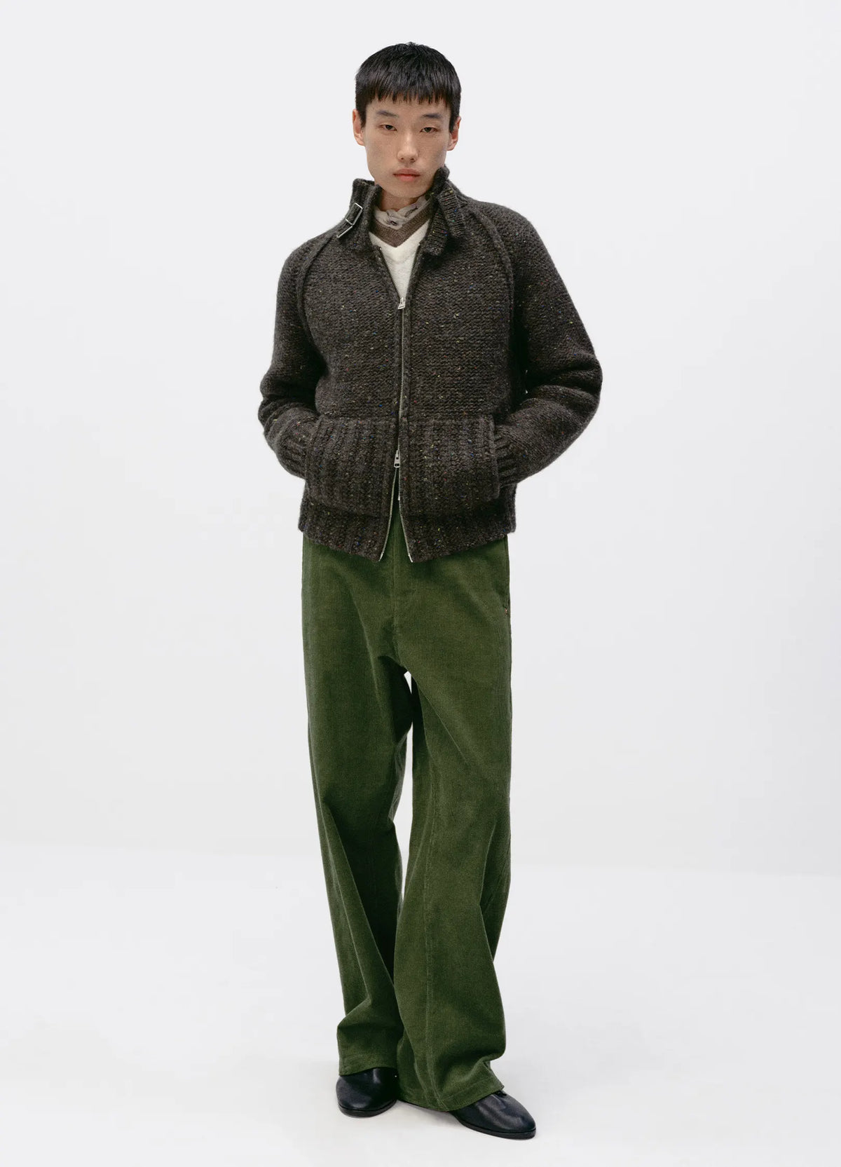 Fixed-Waist Corduroy Trousers