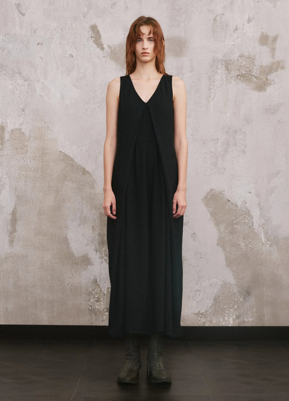 Folded V Neck Dress