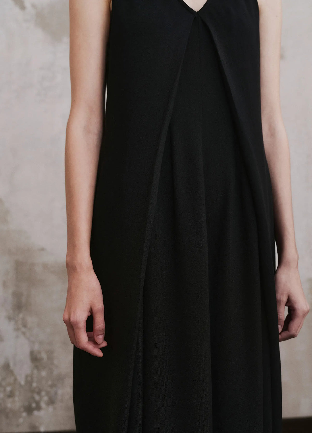 Folded V Neck Dress