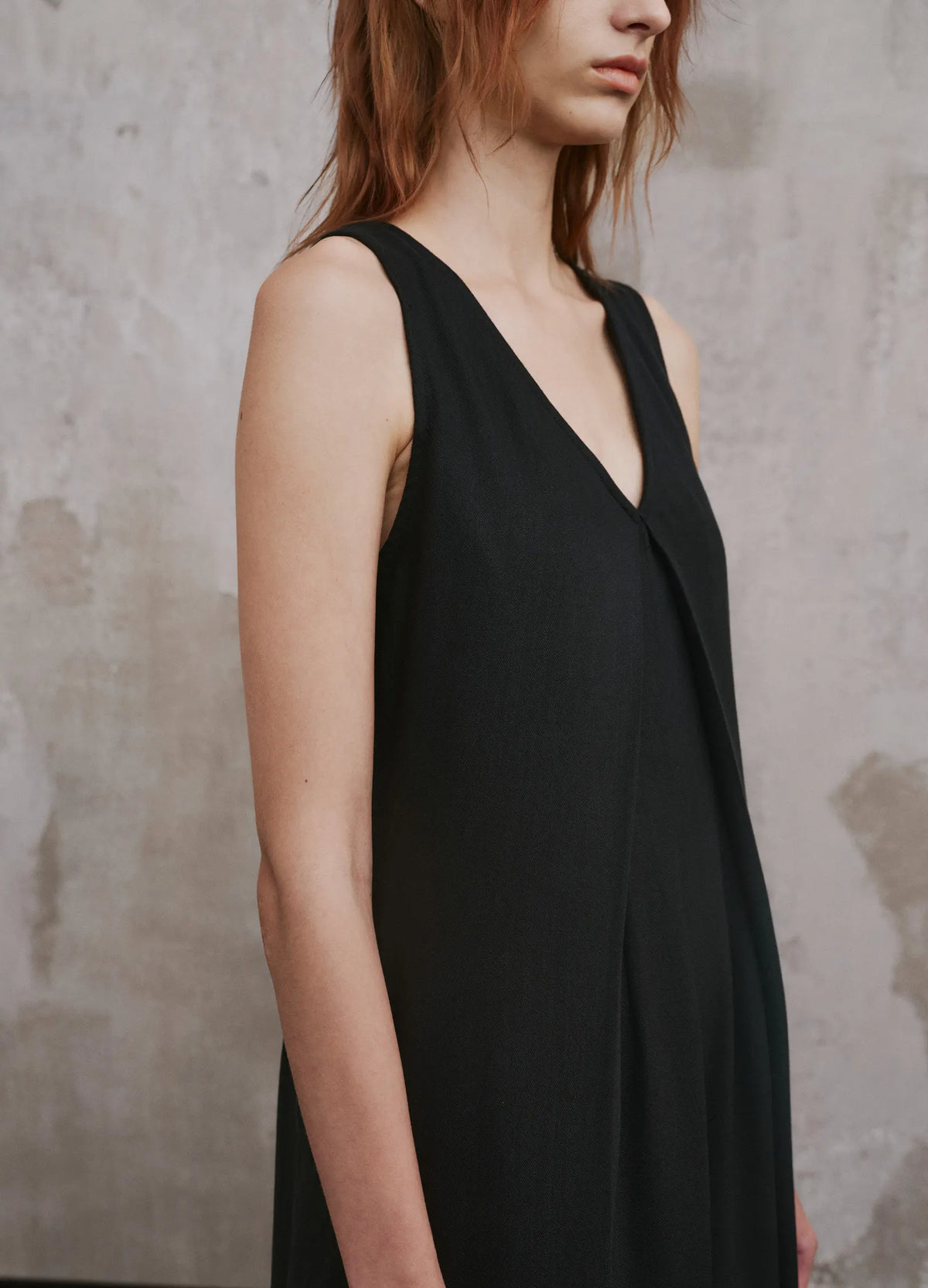 Folded V Neck Dress