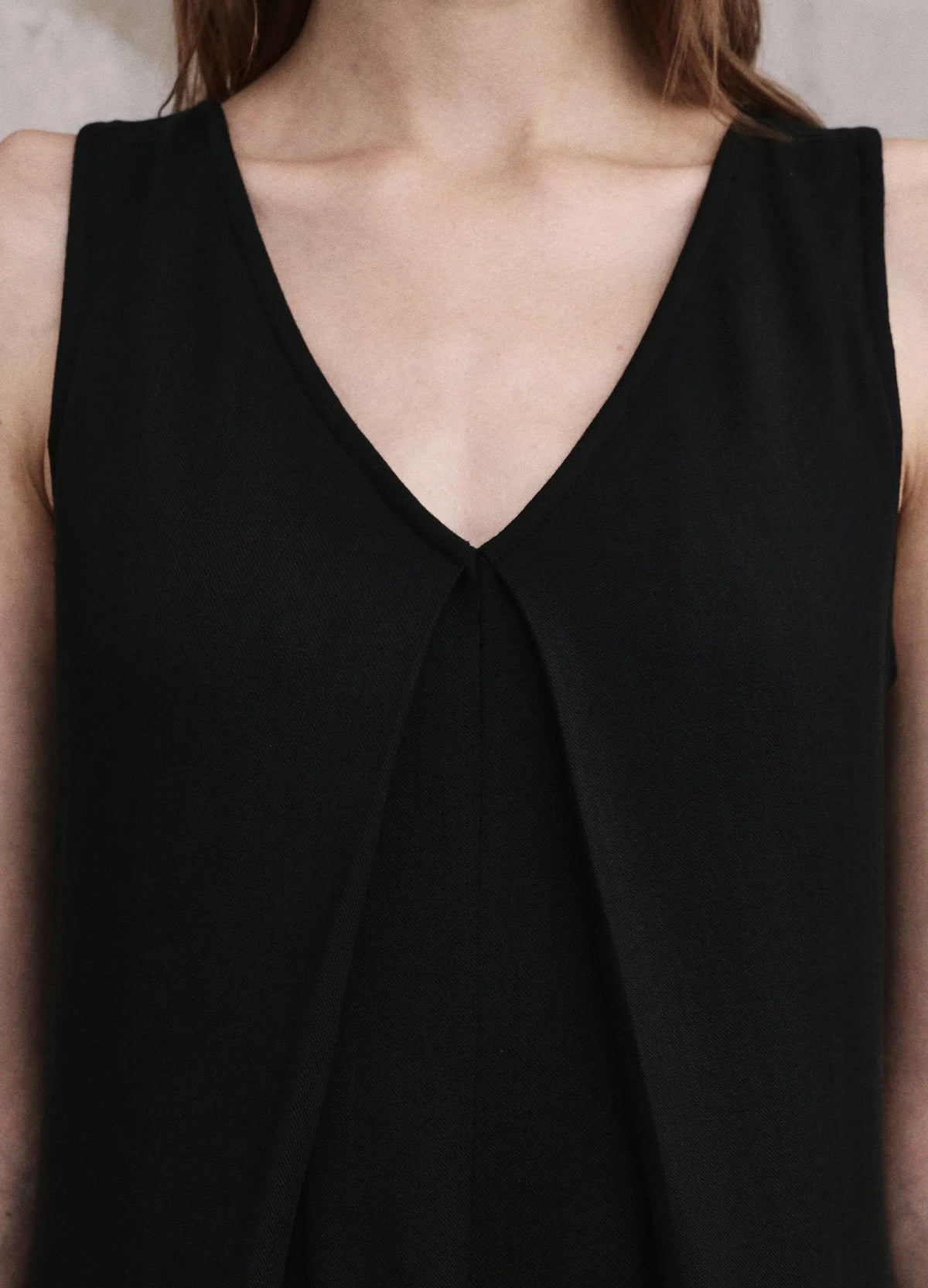 Folded V Neck Dress