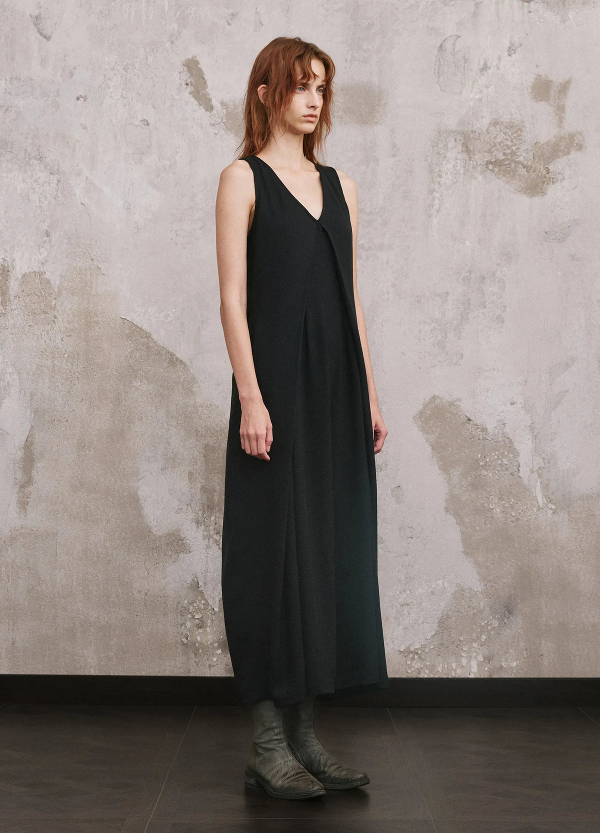 Folded V Neck Dress