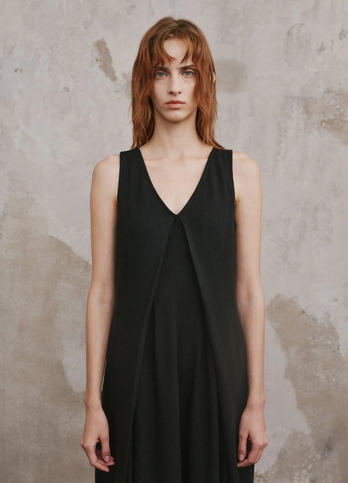 Folded V Neck Dress